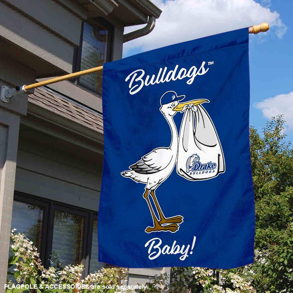 Drake Bulldogs Baby Gift Banner Flag - College Team Nursery Decor for Newborns & Show School Spirit