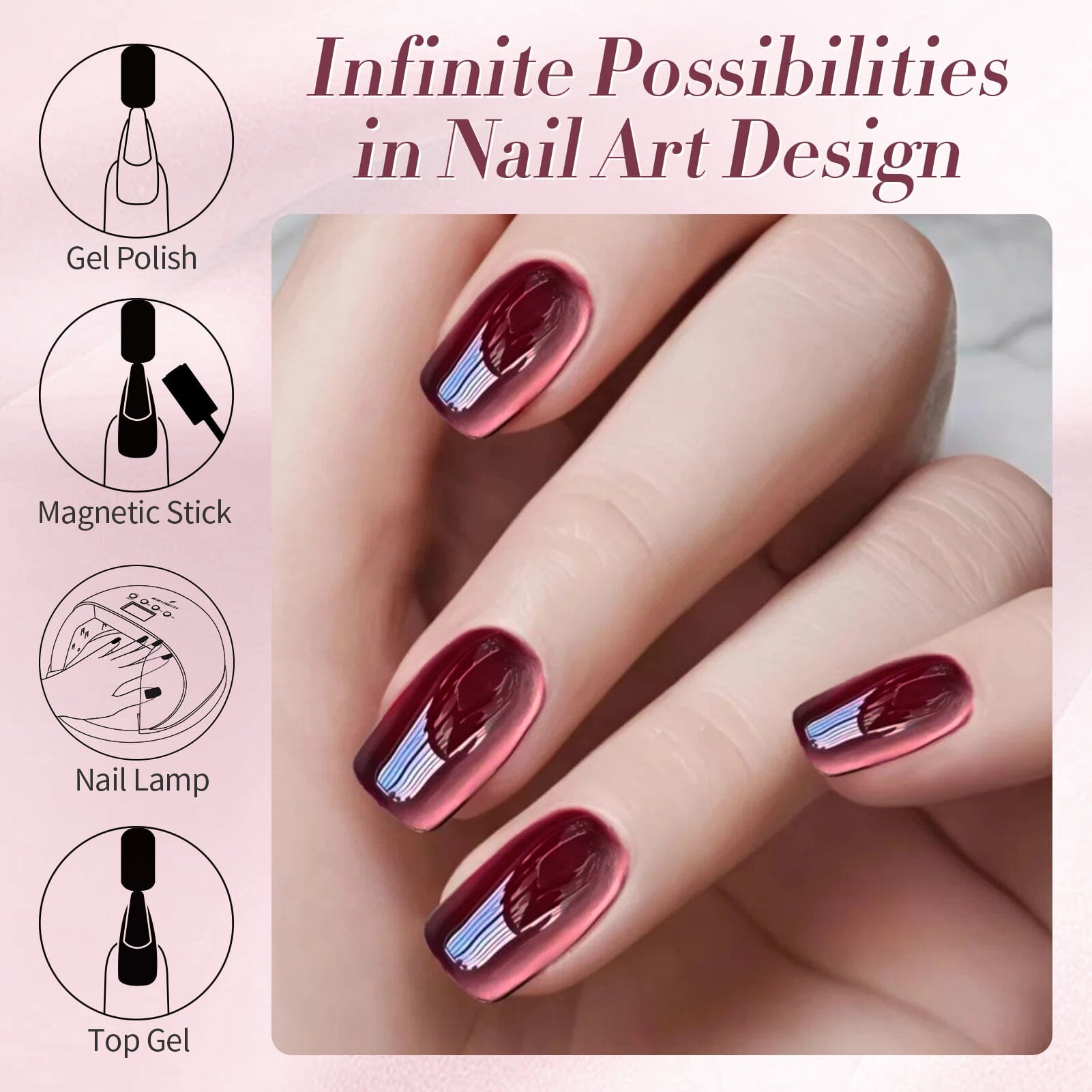 Red Water Light Cat Magnetic Gel Polish AW05 15ml - Long Lasting Nail Polish for Salon & Home Manicure - Perfect for Nail Art, Special Occasions & Gift Giving