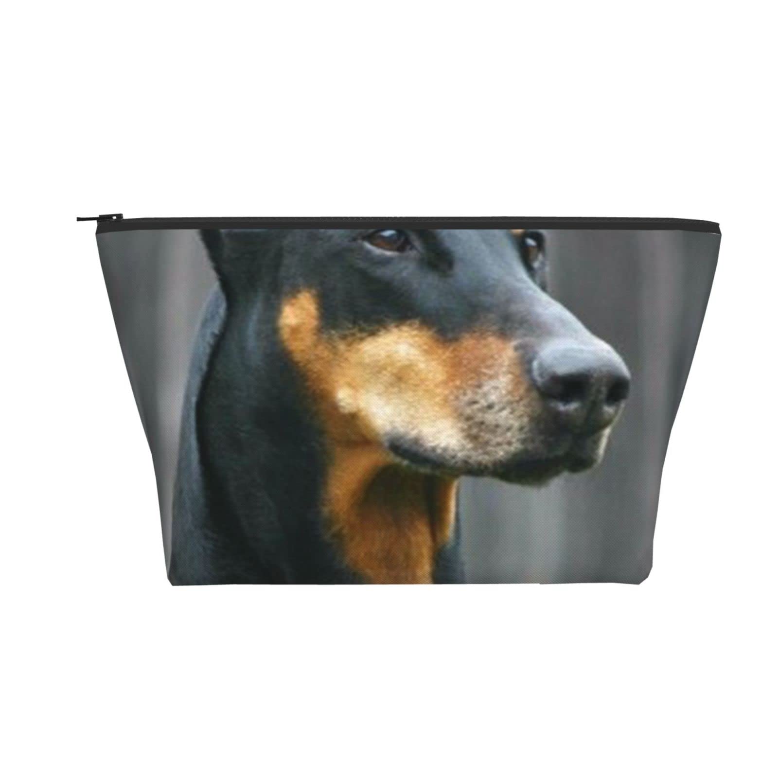 Unisex Zippered Organizer Storage Bag - Fashion Toiletry Pouch, Makeup Bag & Pencil Case with German Doberman Pinscher Design | Perfect for Travel, School & Daily Essentials Organization