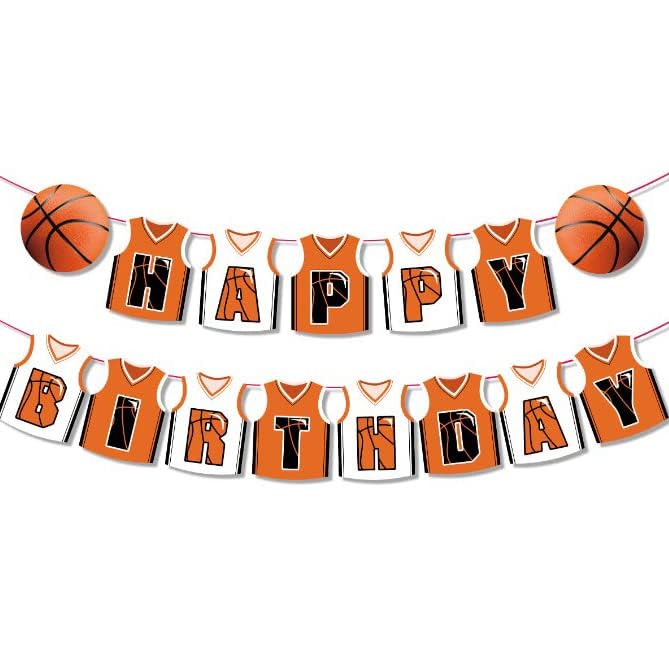 Veewon Basketball Birthday Banner - Happy Birthday Bunting for Basketball Themed Party Decorations | Perfect for Boys, Girls, Sports Lover Birthday Party Decor