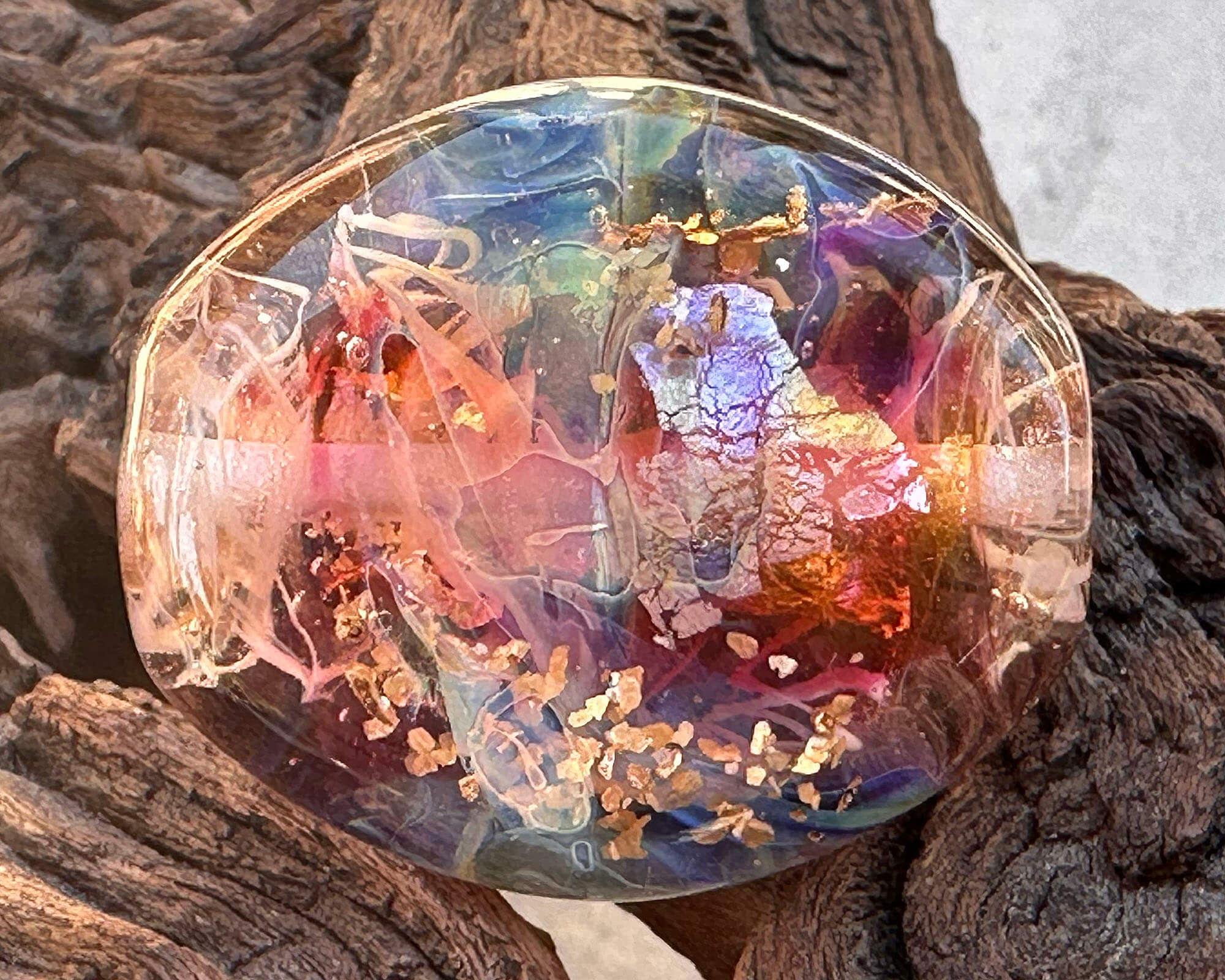 Handmade Sunset Pink Lampwork Glass Focal Bead for Jewelry Making - Perfect for Necklaces, Bracelets & DIY Craft Projects