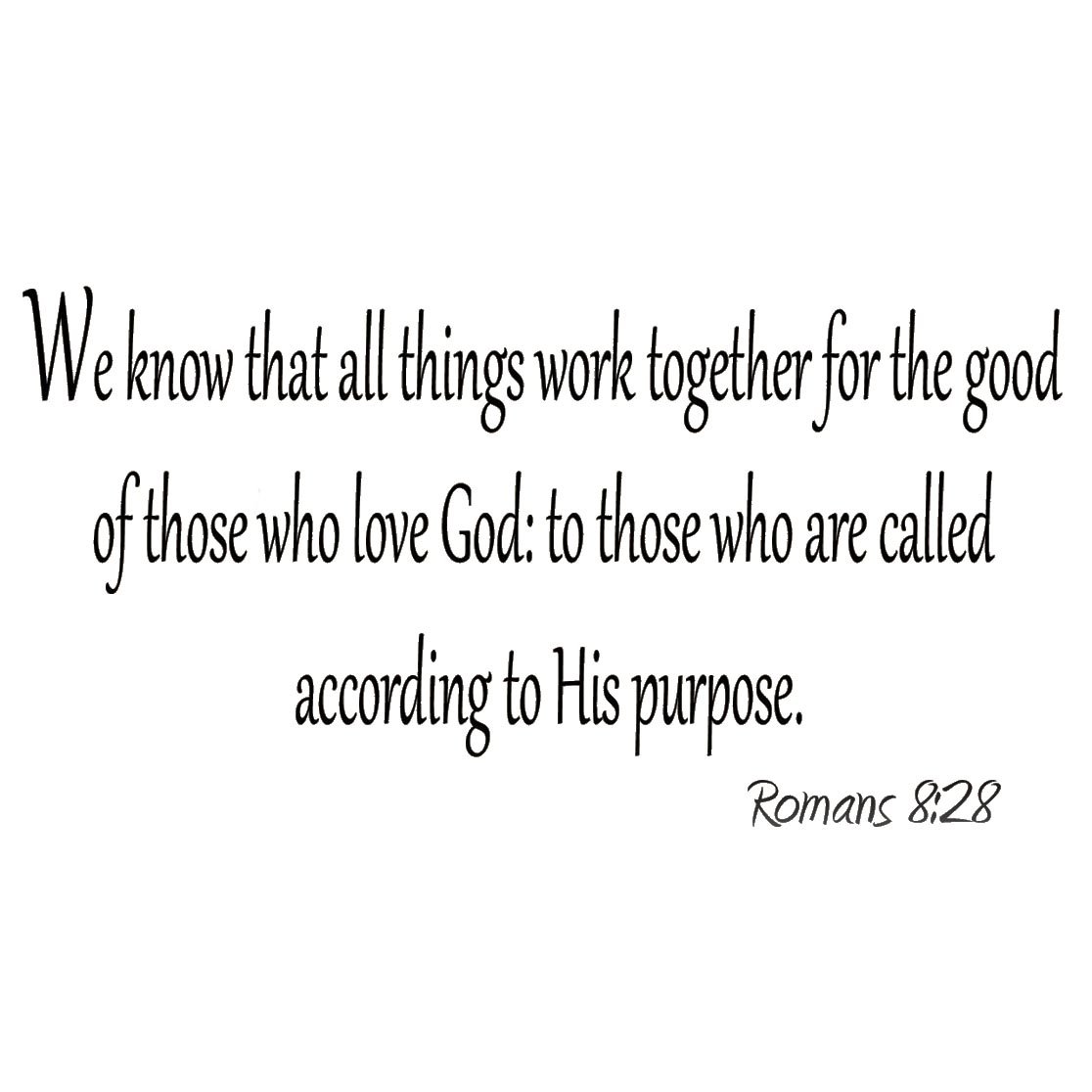 Romans 8:28 Bible Decal - Faith Wall Sticker for Home Decor