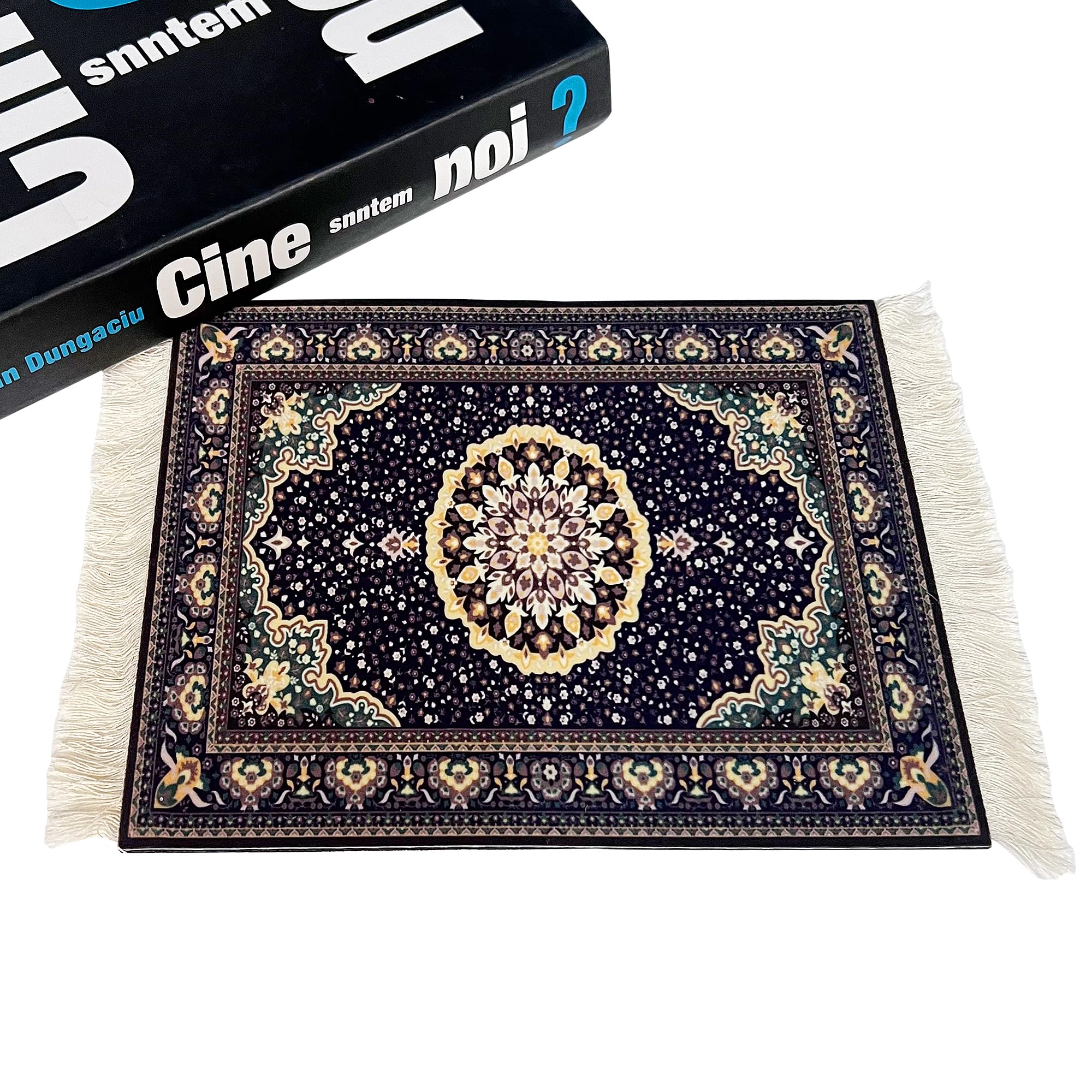 2 Pack Bohemian Style Woven Rug Mouse Pad - Non-Slip Desk Mat for Computers & Laptops - Perfect for Office, Gaming & Home Decor Accessories