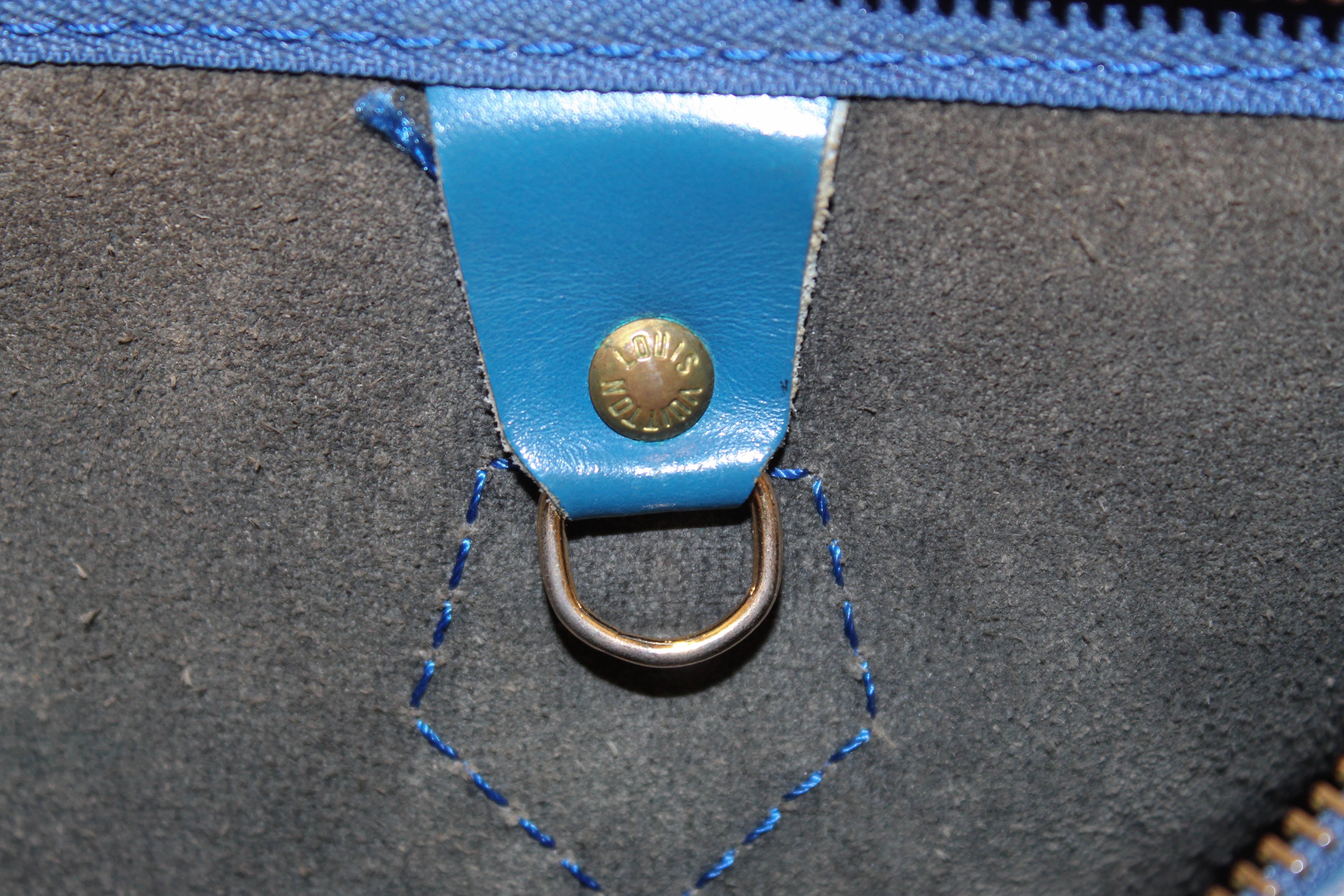Authentic Louis Vuitton Epi Leather Blue Speedy 30 Handbag for Women | Luxury Designer Crossbody Purse | Perfect for Work, Travel & Everyday Use
