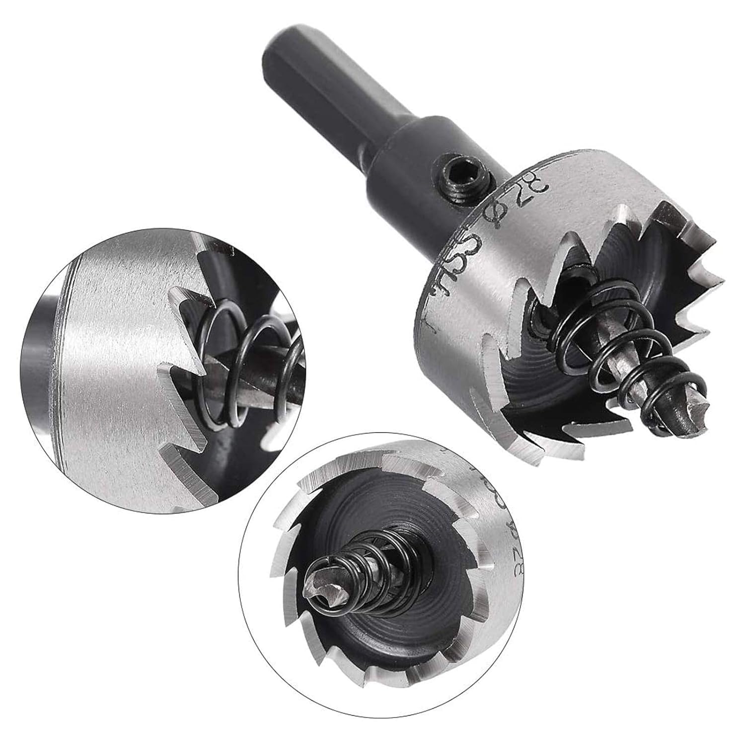UPTODATETOOLS 28mm HSS Hole Saw Drill Bit Set - High Speed Steel Metal & Plastic Cutting Kit for Locks, Knobs Installation & Large Hole Drilling | Perfect for DIY Projects, Home Renovations & Professional Construction Work