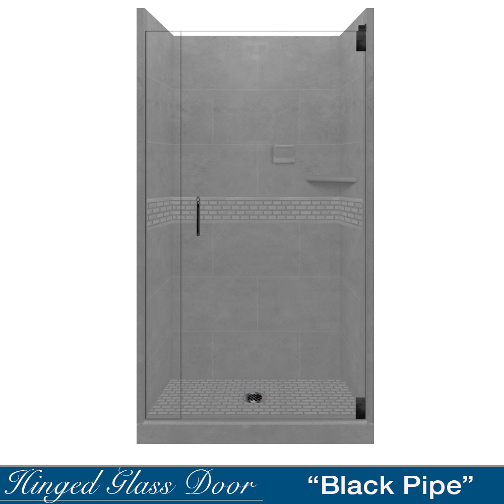 Alcove Wet Cement Sistine Stone & Classic Stone DIY Shower Remodel Kit - Waterproof Bathroom Wall Tile Accent for Modern Home Renovation