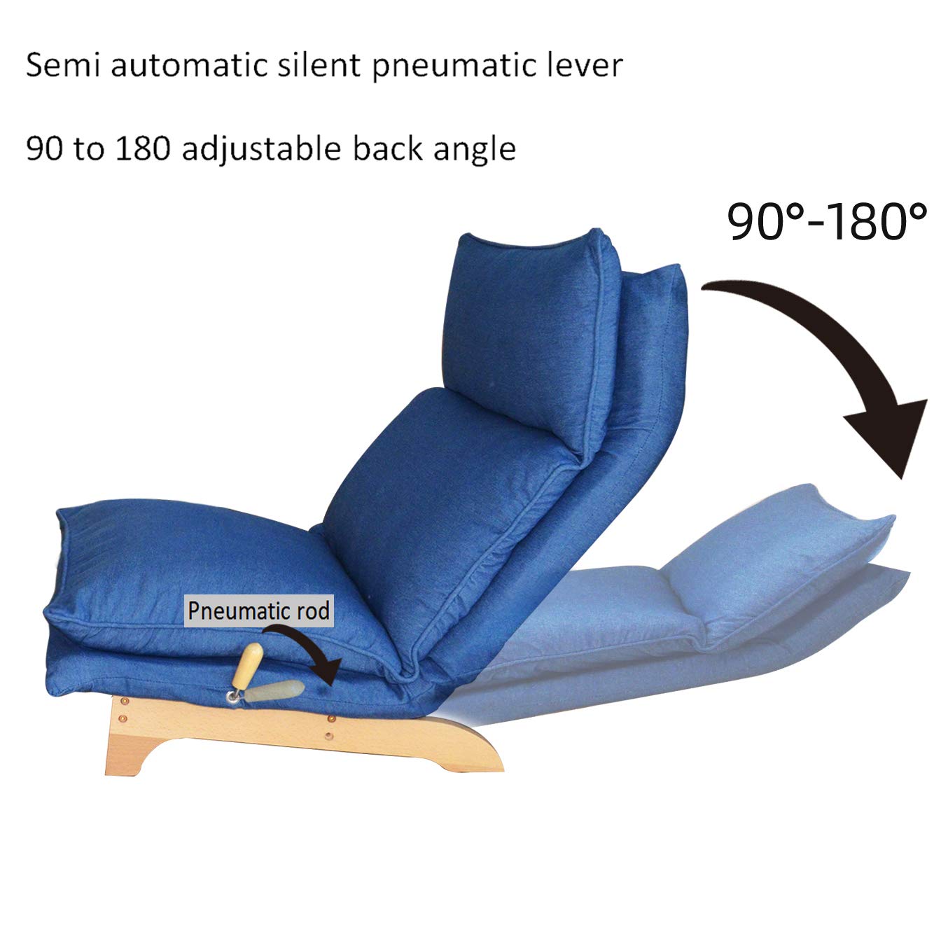 Foldable Reclining Lounge Chair - Adjustable Lazy Sofa for Bedroom, Balcony & Patio | Comfortable Leisure Single Sofa Chair for Reading, Napping & Relaxing