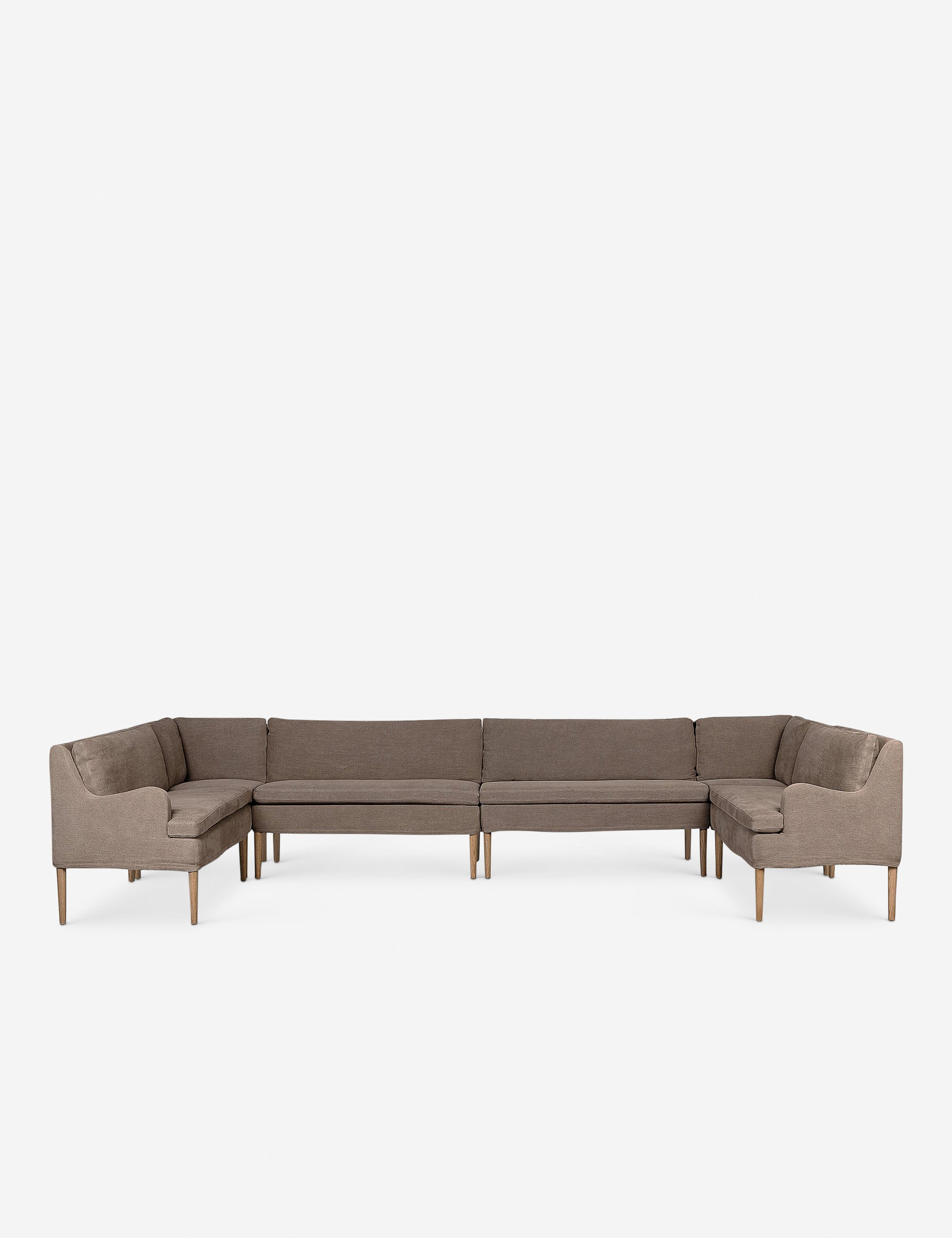 Aurelia U-Shaped Dining Banquette by Amber Lewis x Four Hands - Modern Upholstered Bench for Kitchen, Dining Room & Breakfast Nook - Perfect for Family Gatherings & Entertaining Guests