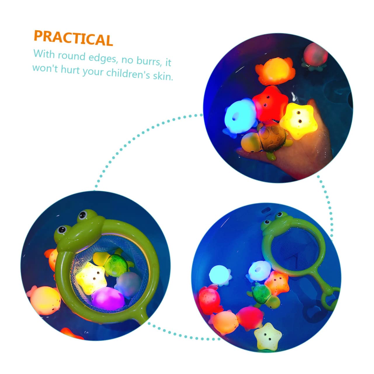 FAVOMOTO 5 Sets Net Fishing Bath Toys for Kids - Water Play Pool & Bathtub Fun - Durable Plastic Swim Toys for Toddlers, Outdoor & Indoor Water Games, Beach Party Supplies