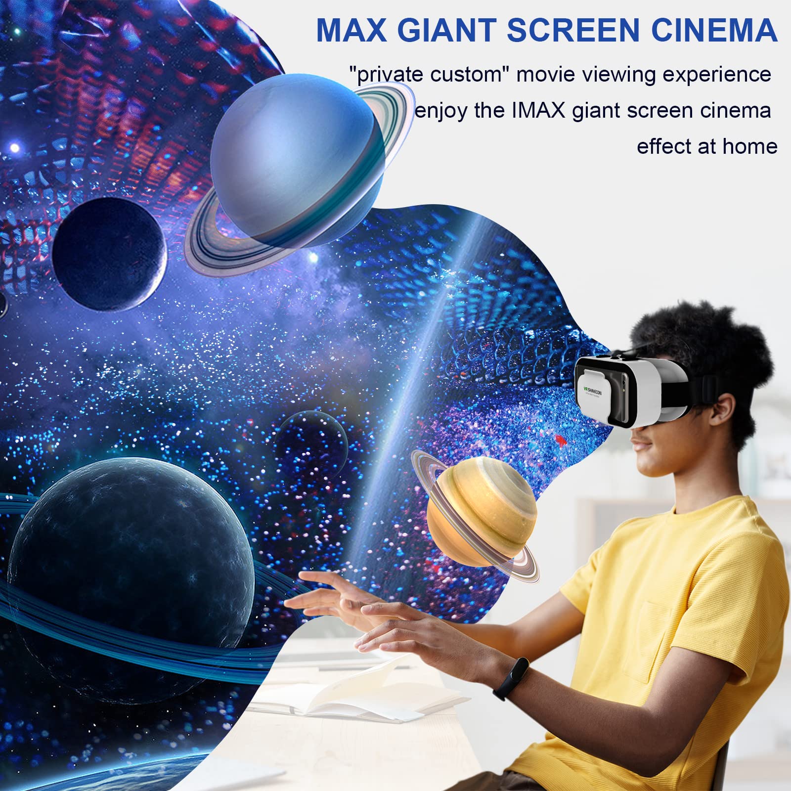 Best VR Headset for iPhone & Android Phones 4.7-6.5 Inch - 3D Virtual Reality Glasses with Controller for Mobile Gaming, Movies & Immersive Experiences - Perfect for Home Entertainment & Travel
