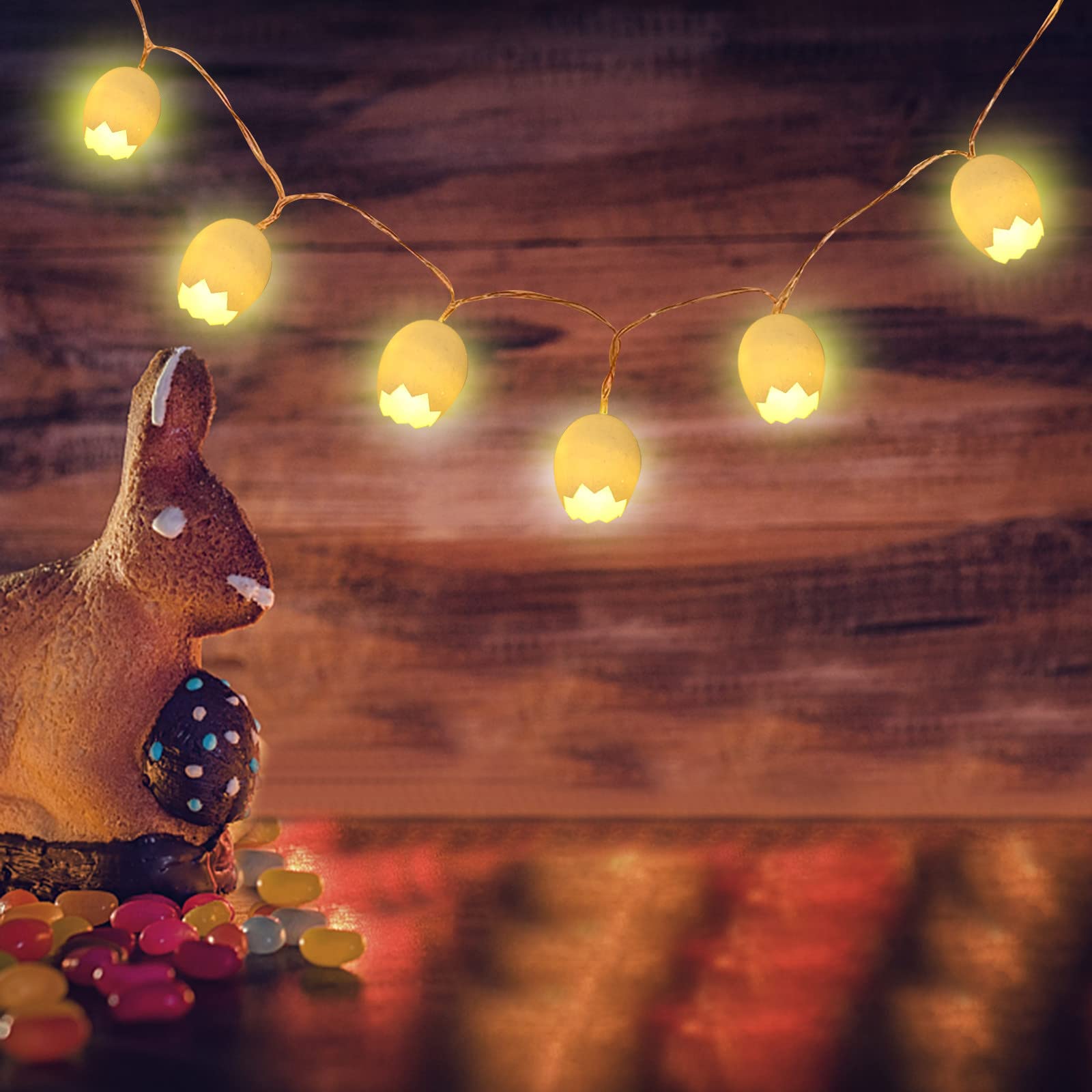 Boddenly LED Easter Broken Chicken Shell String Lights - Easter Day Decorations, Party Lighting for Indoor & Outdoor Use - Perfect for Easter Decor, Garden, Patio, and Holiday Parties (#007)