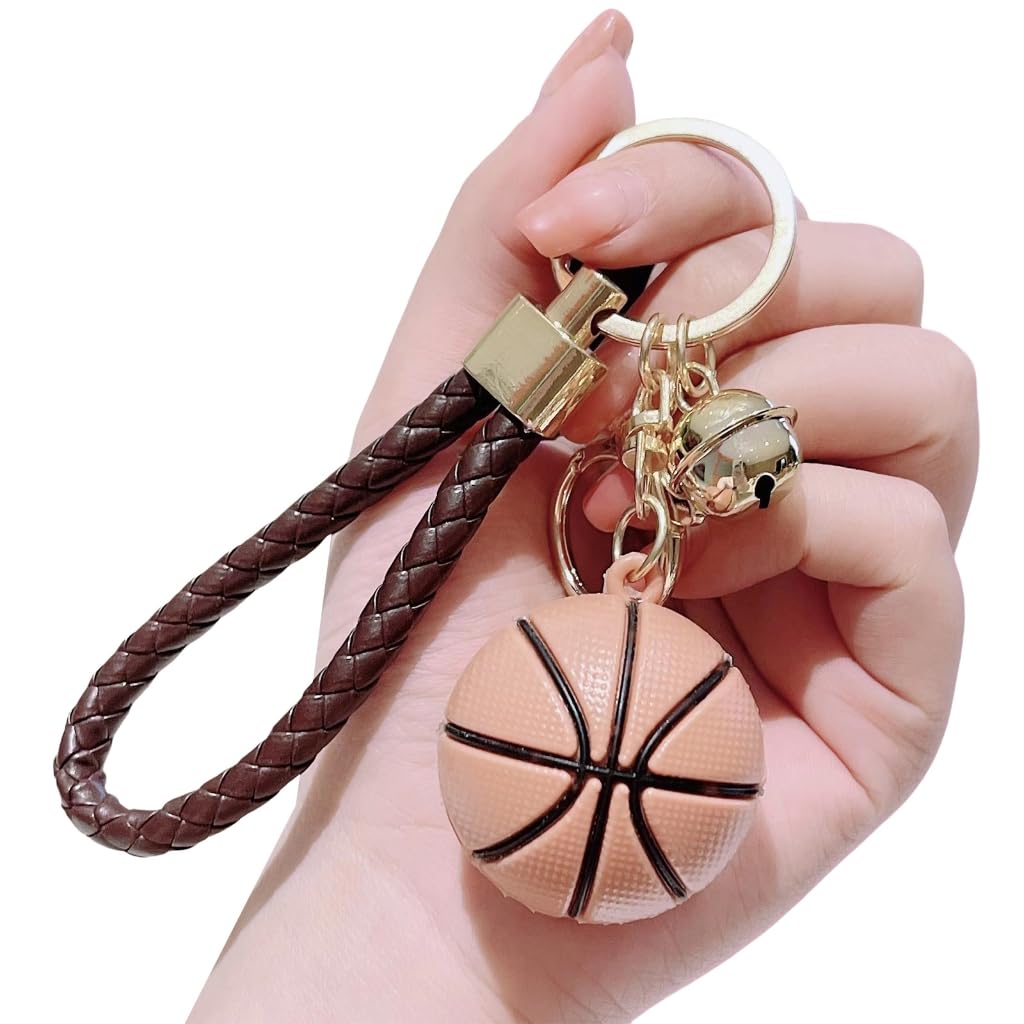 Ldabrye Basketball Keychain - Brown Sports Charm Keyring for Purse, Bag, Backpack & Handbag | Perfect Gift for Basketball Fans & Players