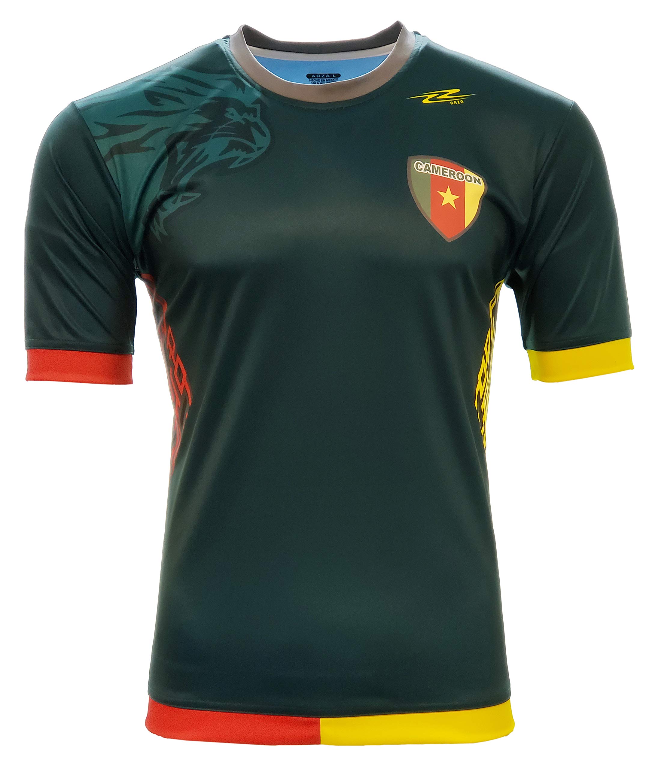 **Men's Cameroon Fan Jersey - Arza Design Green Soccer Shirt for Football Fans & Supporters | Perfect for Match Days, Parties & Sports Events**