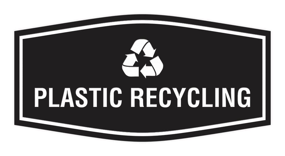 Eco-Friendly Plastic Recycling Sign (Black) - Small 12