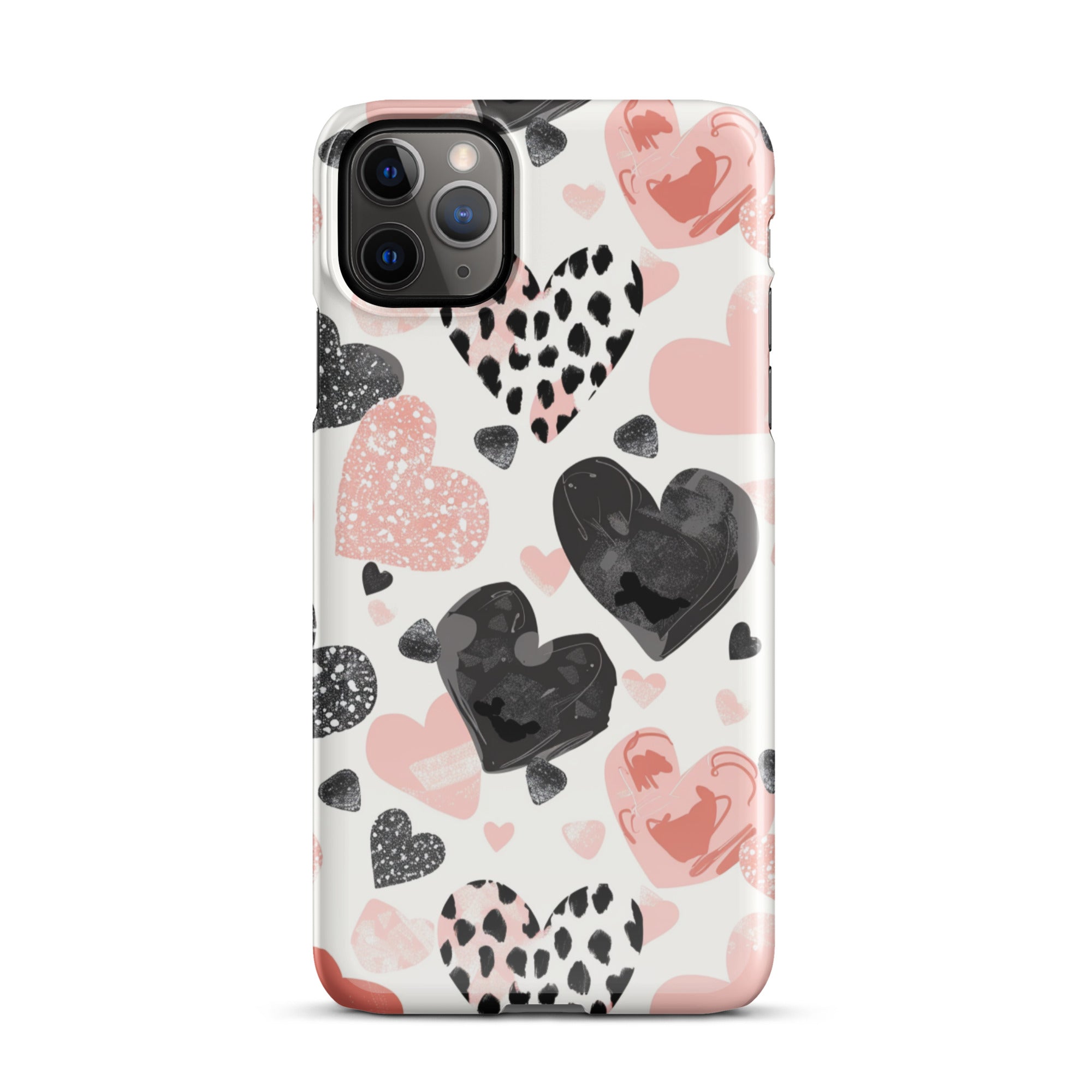 Diamond Hearts Snap Case for iPhone 14 Pro Max - Elegant Rhinestone Design, Slim Protective Cover - Perfect for Everyday Use, Parties & Special Occasions
