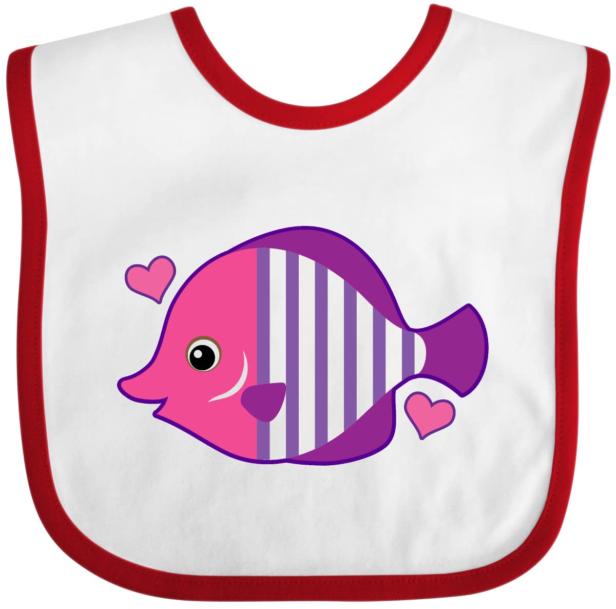 Inktastic Cute Tropical Fish Beach Vacation Baby Bib - Soft Cotton Drool Bib for Infants & Toddlers - Perfect for Summer Outings, Beach Trips & Pool Parties