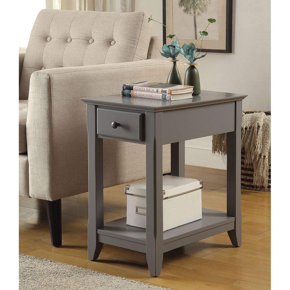 Bertie Sofa Side Table - Modern Nightstand, Coffee Table & End Table for Living Room, Bedroom & Entryway - Gray Accent Furniture (Model 82838) | Perfect for Small Spaces, Apartments & Home Decor