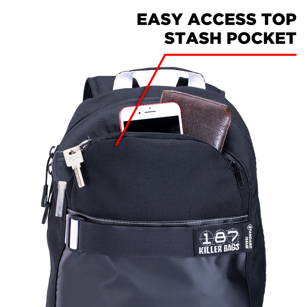 187 Killer Backpack - Durable Black Backpack for School, Travel & Outdoor Adventures | Water-Resistant & Stylish