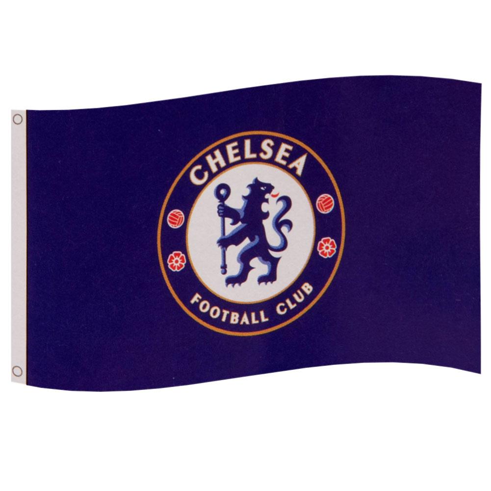 Chelsea FC Official Core Crest Flag - Perfect for Home Decor, Game Day & Fan Gifts | Chelsea Football Club Merchandise