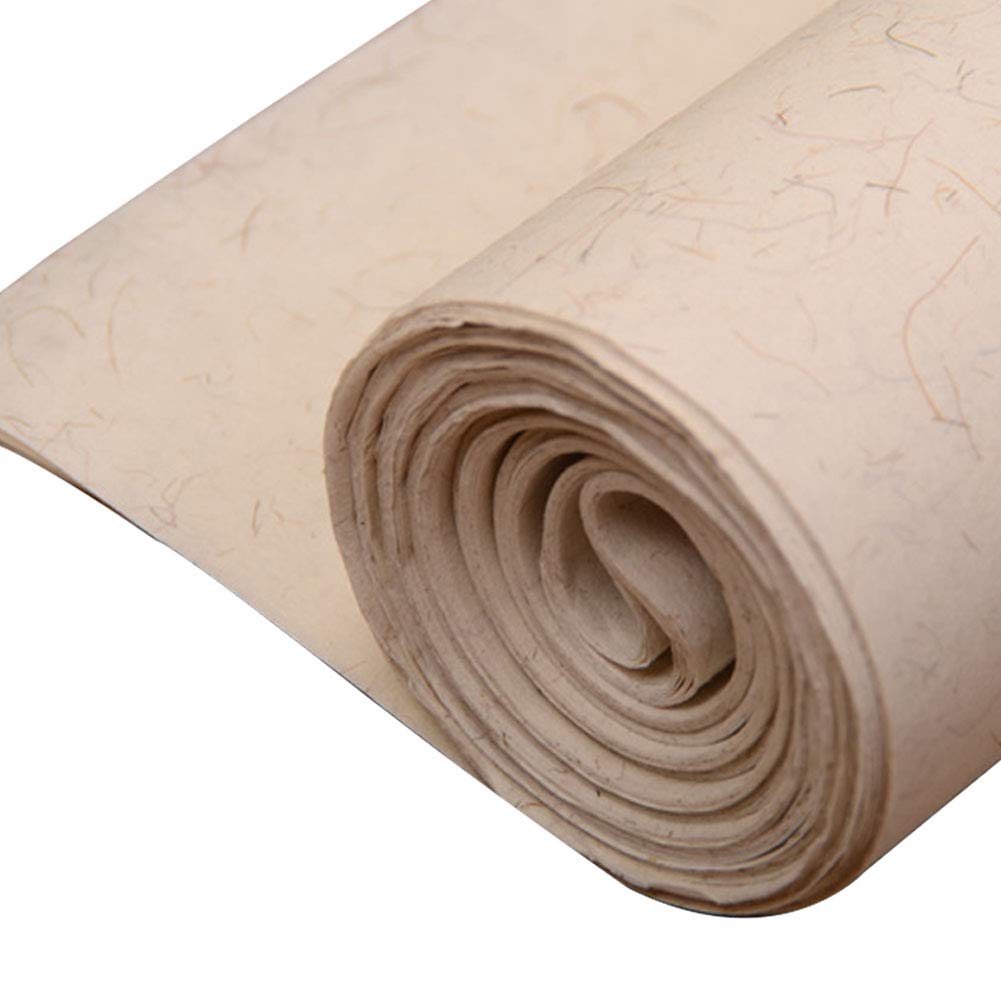 Premium Handmade Chinese Calligraphy Rice Paper - Traditional Maobian Antique Style Half-Ripe Xuan Paper for Brush Writing, Watercolor, Sumi-e & Kanji Painting (10 Sheets) - Perfect for Art Practice, Gift Giving & Home Decoration