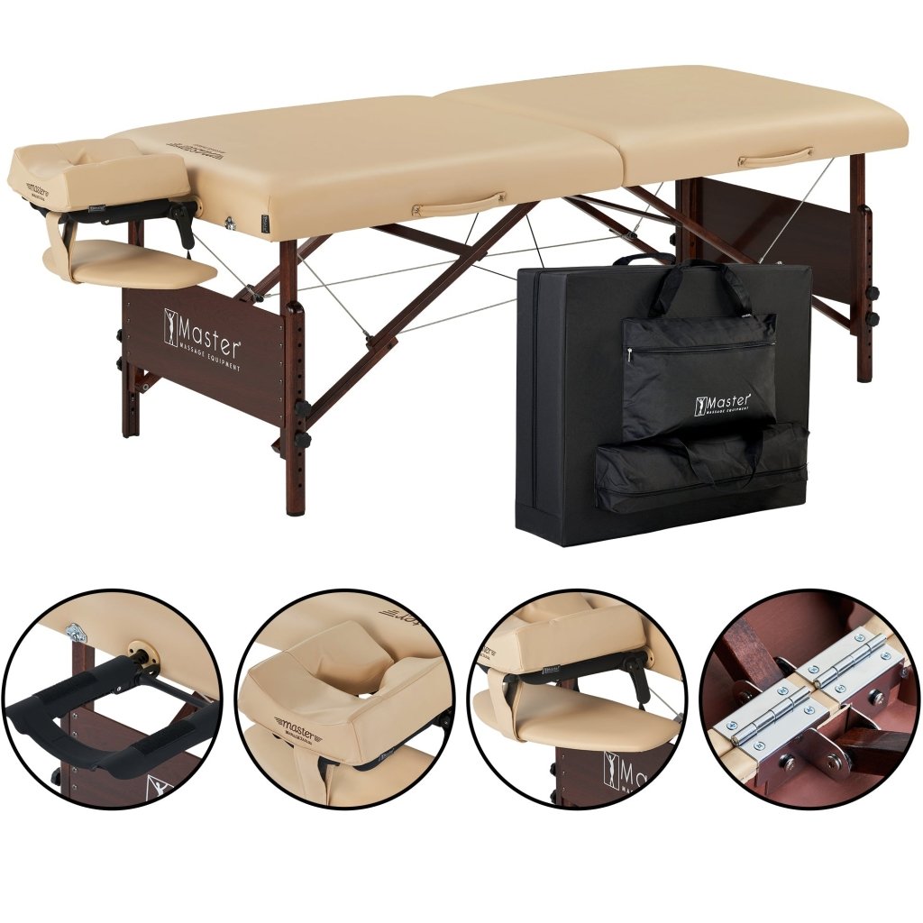 Master Massage 30'' DEL RAY Portable Massage Table with THERMA TOP® Built-In Adjustable Heating System - Professional Spa & Home Use for Ultimate Comfort