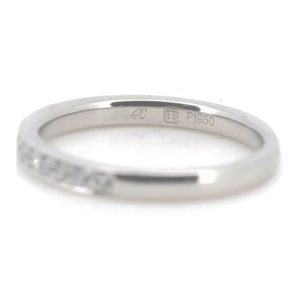 4℃ Half Eternity PT950 Platinum Diamond Ring for Women - Elegant Wedding Band, Anniversary Gift & Engagement Jewelry for Special Occasions