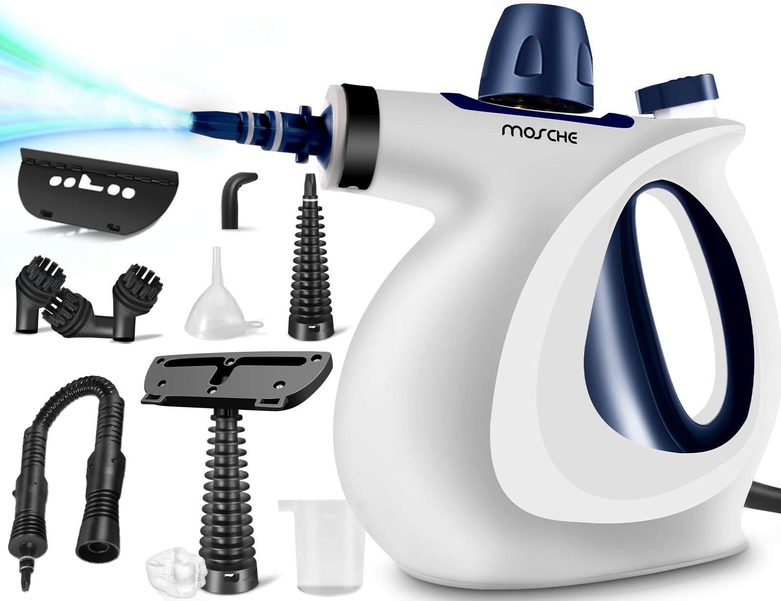 11-Piece Handheld Pressurized Steam Cleaner - Multi-Surface Steamer for Home, Car, Kitchen & Floors | Chemical-Free Cleaning for Upholstery, Tiles & More | Perfect for Deep Cleaning, Sanitizing & Pet Hair Removal
