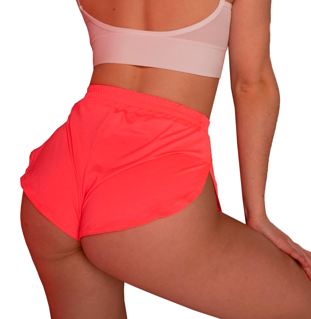 Sexy Twerk Shorts with Side Slits - High Waist Booty Dance Shorts for Pole & Fitness (Medium, Hot Pink) | Perfect for Dance Classes, Workouts & Nightclub Outfits