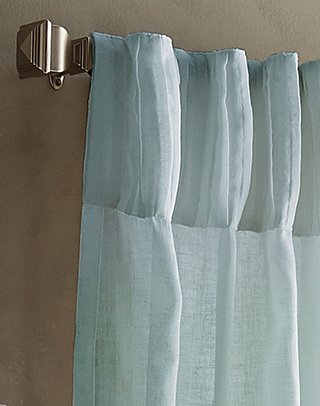 DKNY Paradox Pencil Pleat Sheer Window Curtain Panel Pair - Elegant Semi-Transparent Drapes for Living Room & Bedroom Decor