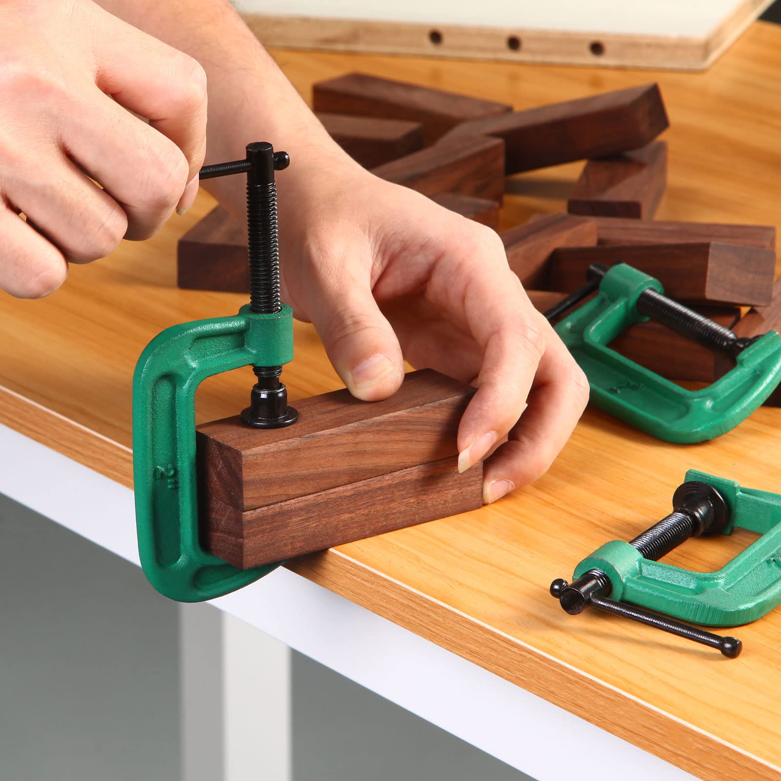 4 Pcs Heavy Duty 2 Inch C Clamps Set - G-Clamps for Woodworking, Automotive, Welding & DIY Projects - 2 Inch Jaw Opening Sliding Clamps for Carpentry, Building & Home Repairs (2 Inch, 4 Pcs) - Perfect for Garage, Workshop & Construction Sites