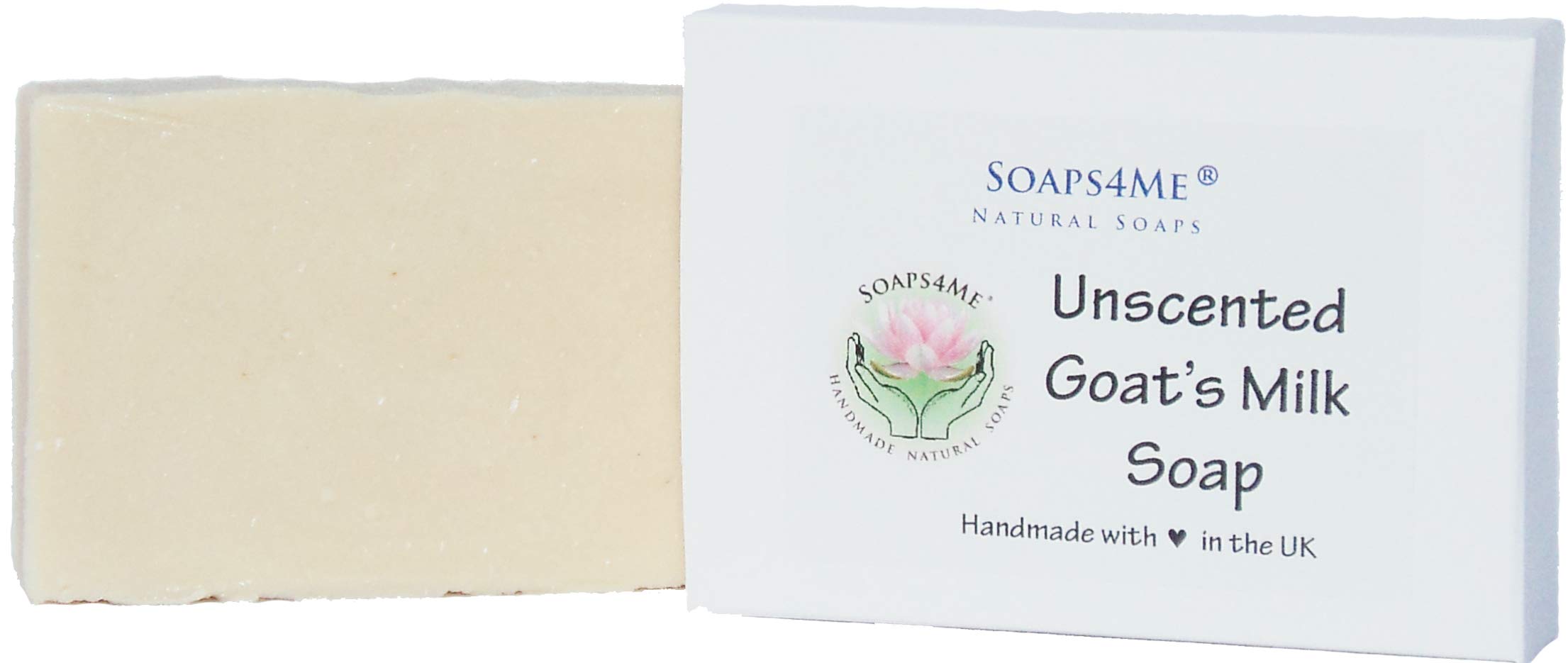 SOAPS4ME Unscented Goat's Milk Handmade Natural Soap Bar with Cocoa Butter & Shea Butter - Moisturizing & Gentle for Dry, Sensitive Skin - Perfect for Daily Face & Body Wash, Gift Sets