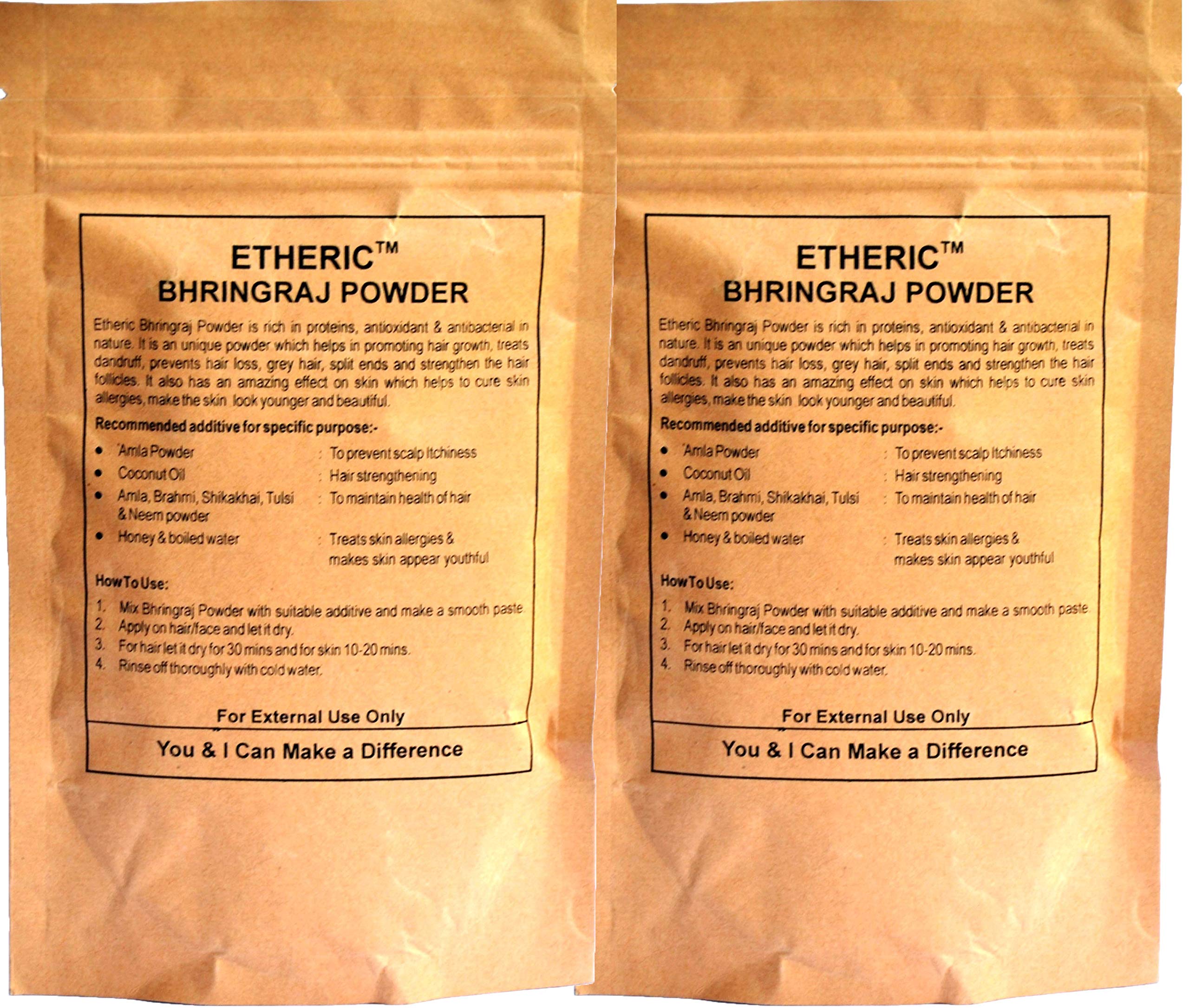 Bhringraj Powder for Hair Growth & Treatment - 2 Pack (2 x 100g) | Ayurvedic Herbal Remedy for Thicker, Stronger Hair | Perfect for DIY Hair Masks & Scalp Treatments