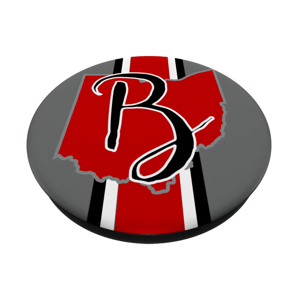 State of Ohio Letter B Stripe PopSocket PopGrip: Swappable Phone & Tablet Grip for Secure Hold and Stylish Customization, Perfect for Travel, Work, and Everyday Use