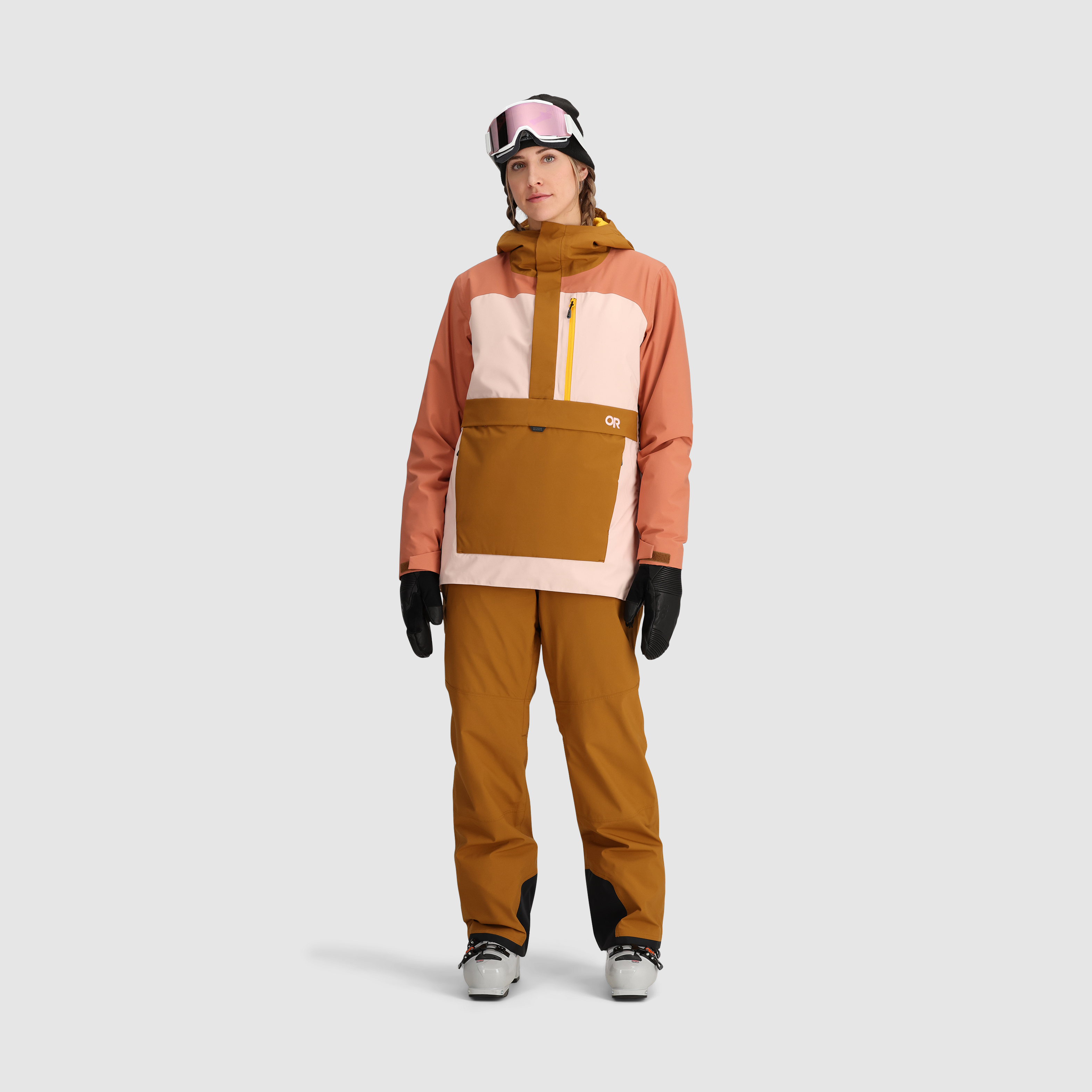 Women's Waterproof Snowcrew Anorak Jacket - Winter Windproof Ski Coat for Outdoor Activities & Snowboarding
