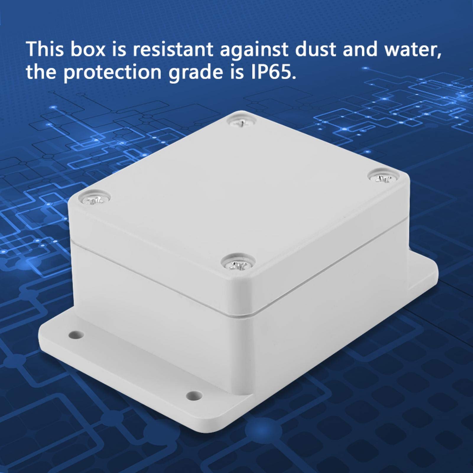 ABS Plastic IP65 Waterproof Junction Box - 115x90x55mm DIY Electrical Enclosure with Hinged Cover & Mounting Plate for Outdoor/Indoor Wiring Projects - Ideal for Home, Garden & Industrial Use
