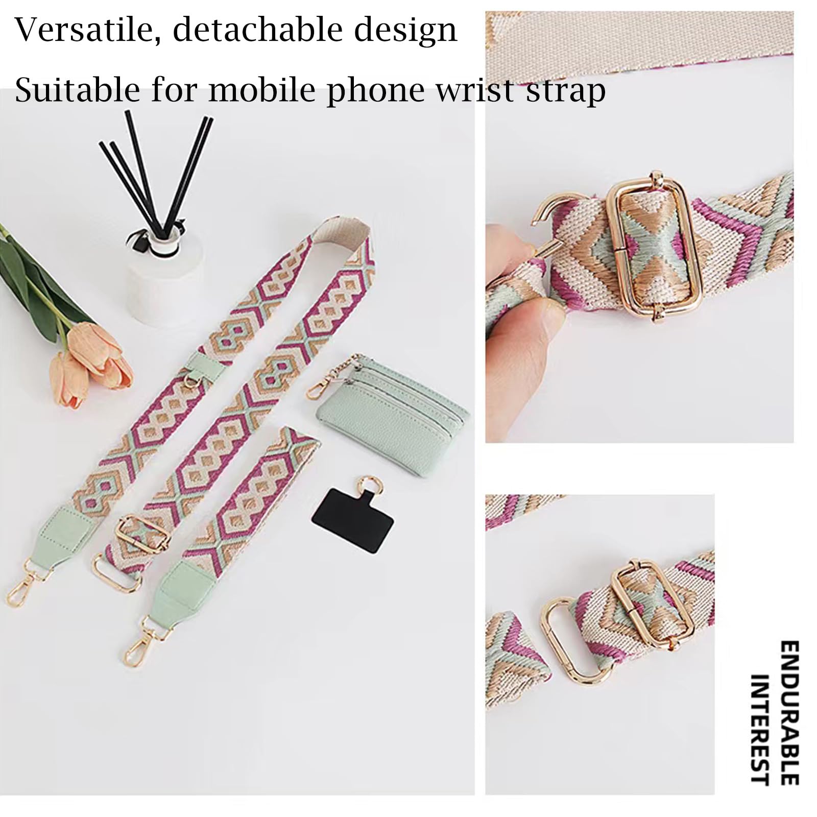 Phone Strap with Zippered Pouch & Clip - Hands-Free Crossbody Phone Lanyard with Wallet for iPhone & Android | Perfect for Travel, Shopping & Outdoor Activities