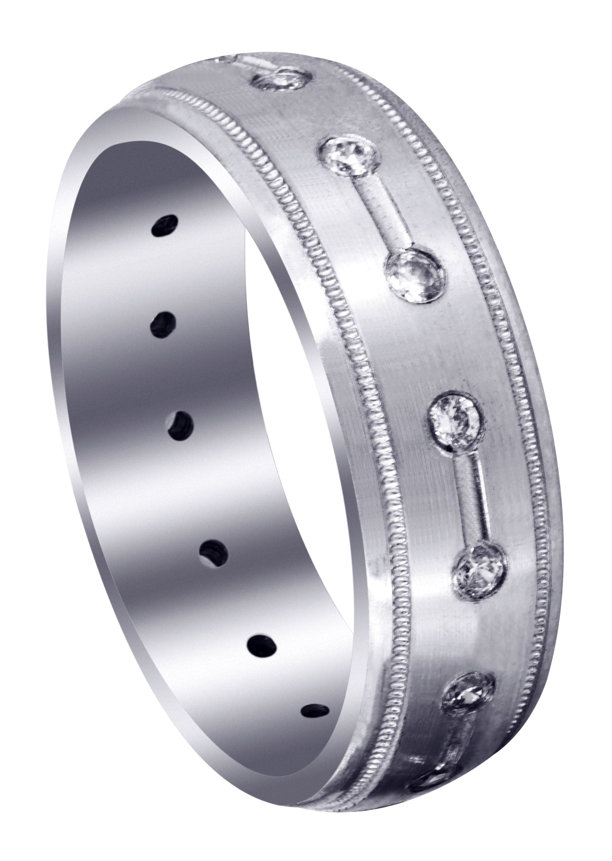 Classic Diamond Men's Wedding Band Ring - 0.48 Carat Solid Gold Wedding Ring for Him - Perfect for Engagement, Anniversary & Special Occasions