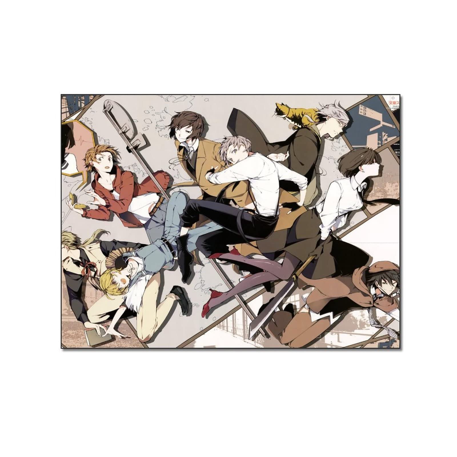 Bungo Stray Dogs Anime Canvas Print - Japanese Anime Wall Art Poster 24x32 Inch (60x80cm) for Living Room & Bedroom Decor - Perfect for Anime Fans, Gift Ideas & Home Office Aesthetics