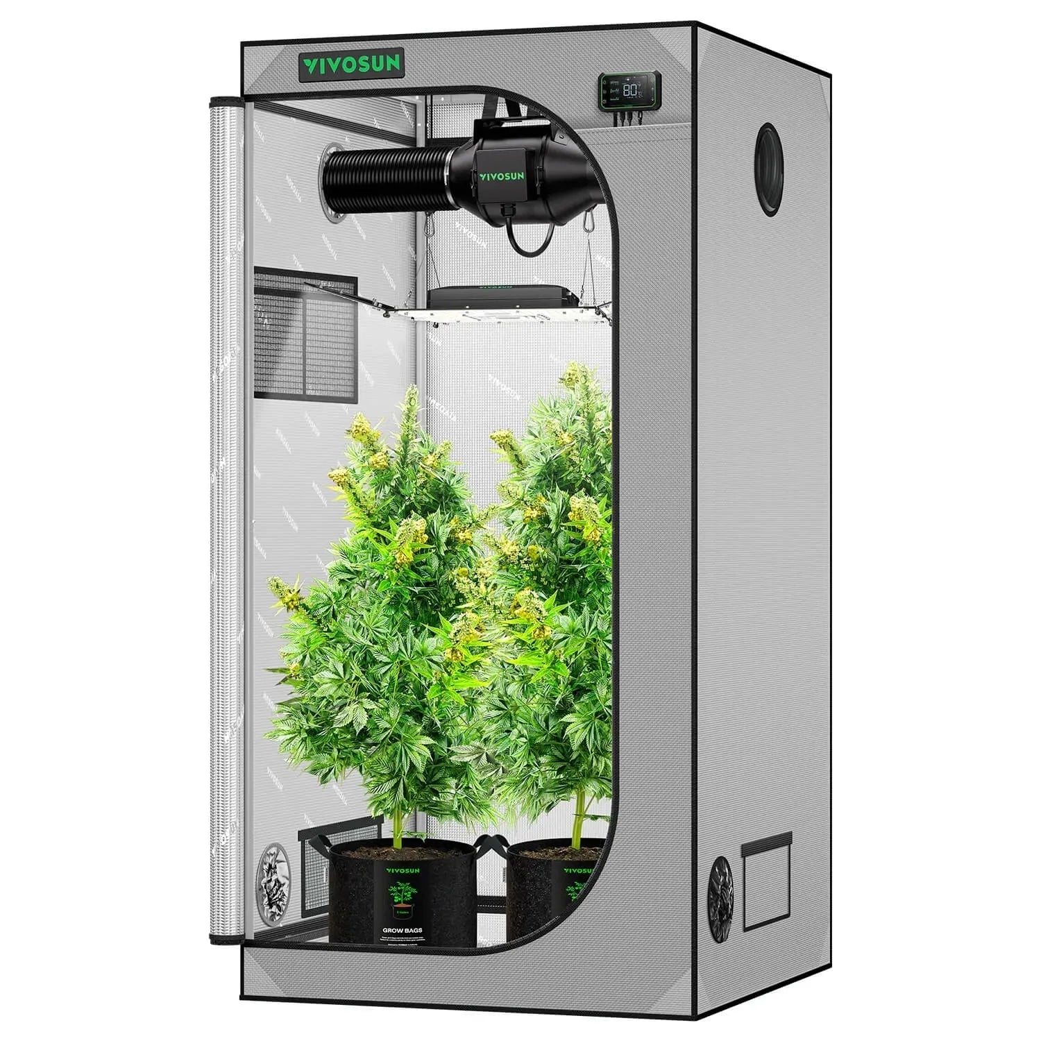 Vivosun Smart Gray Grow Tent Kit for Indoor Plants | 3' x 3' Hydroponic System with 3 Plant Capacity - Perfect for Home Gardening, Seed Starting & Indoor Herb Cultivation