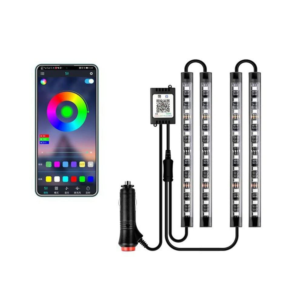 48 LED Ambient Car Lights - Voice Control Automotive Interior Decorative Lighting for Footwell & Dashboard | Perfect for Night Driving, Car Parties & Vehicle Customization