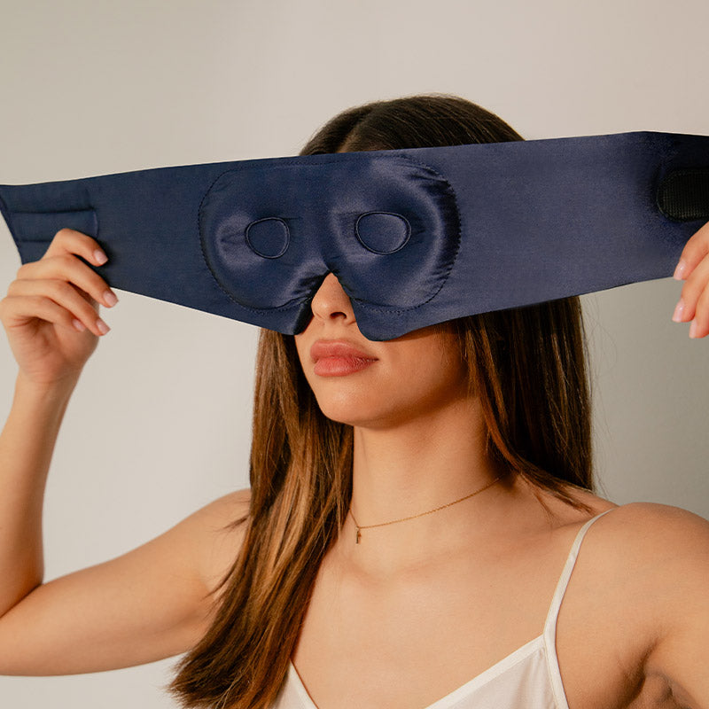 Midnight Blue Eyelash Protecting Sleep Mask - Soft & Comfortable for Beauty Sleep - Perfect for Travel, Spa, and Nighttime Skincare Routine