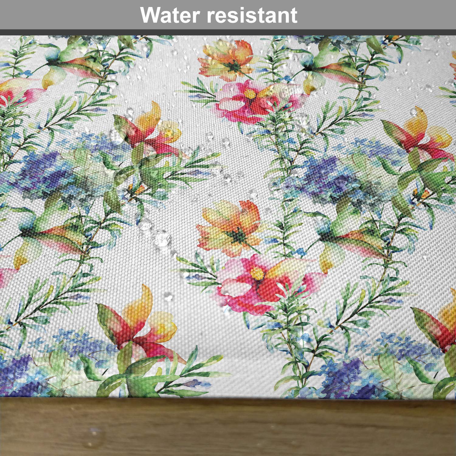 Ambesonne Floral Placemats Set of 4 - Shabby Chic Mimosa Daisy Leaf Design, Washable Fabric Table Mats for Dining Room & Kitchen Decor | Perfect for Spring Tablescapes, Brunch Parties & Farmhouse Style Home Decor