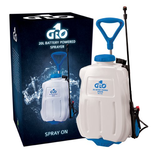 Grow1 5 Gallon Battery Powered Backpack Sprayer - Rechargeable Pressure Pump Sprayer for Gardening, Hydroponics, Lawn Care & Pest Control | Ideal for Home Garden, Farm & Greenhouse Use