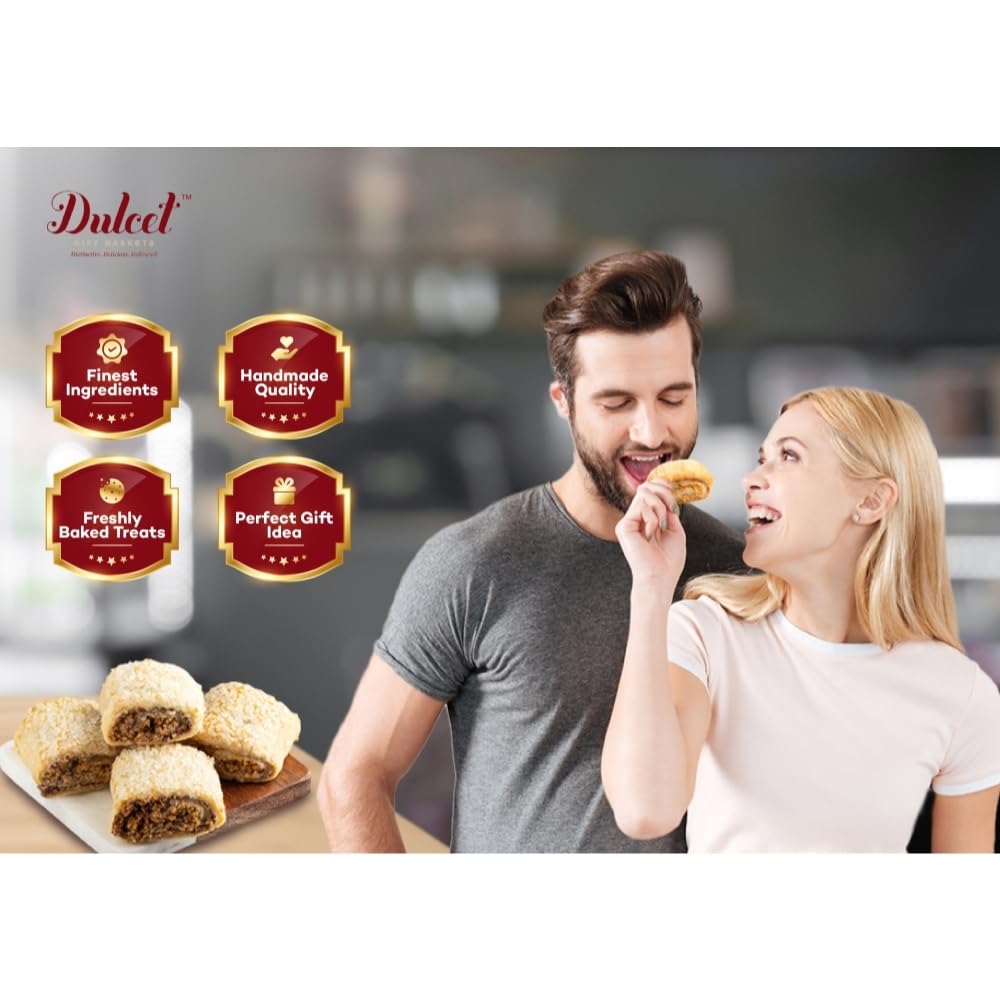 Happy Purim Gourmet Bakery Gift Box - Freshly Baked Hamantaschen, Brownies, Cookies & Blueberry Muffins | Purim Party Treats & Corporate Gifts | Handmade Kosher Desserts for Holiday Celebrations & Office Events