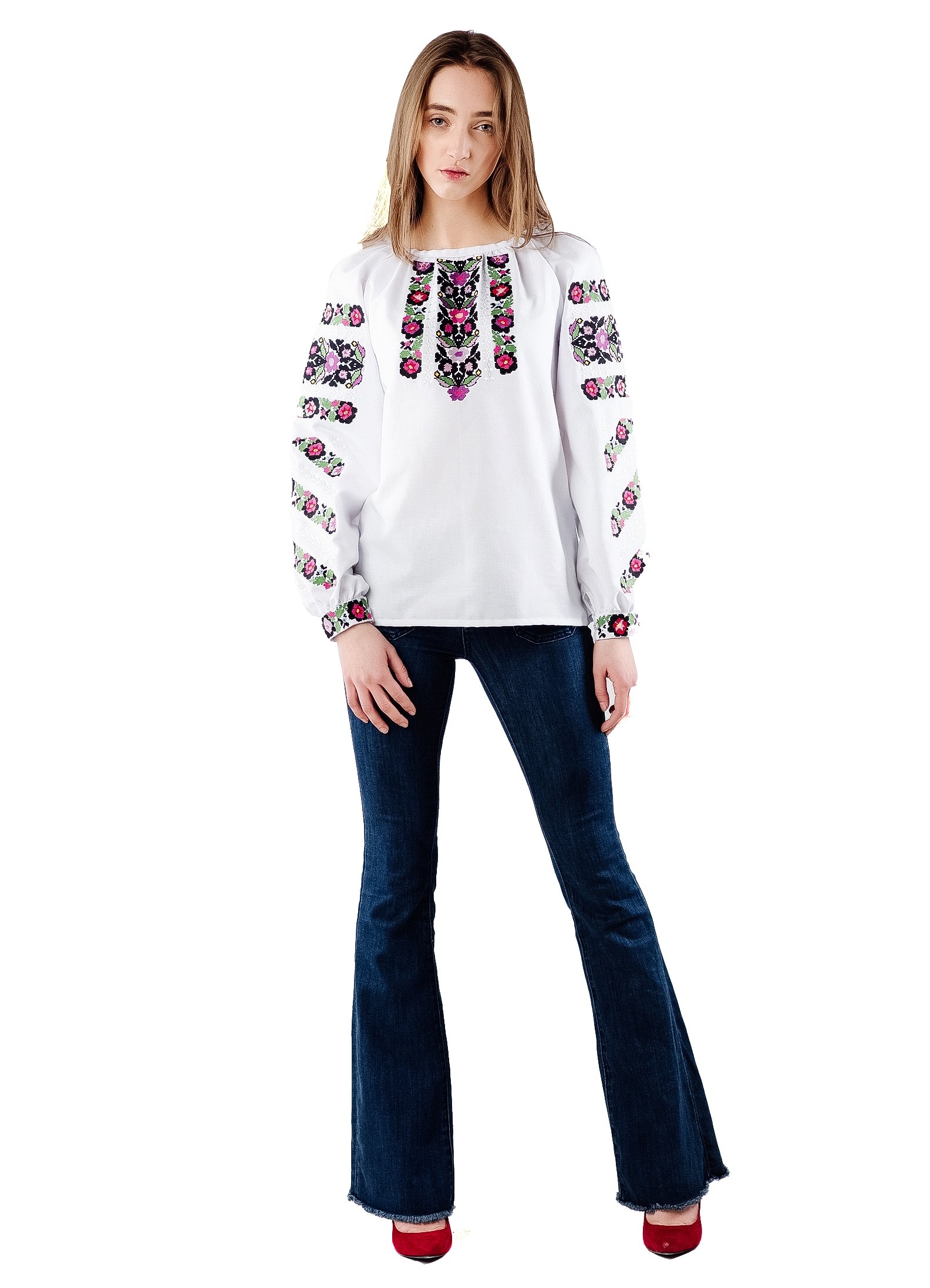 Handmade Embroidered Ukrainian Folk Blouse - 100% Natural Cotton Traditional Ethnic Top for Women | Perfect for Festivals, Cultural Events & Boho Fashion