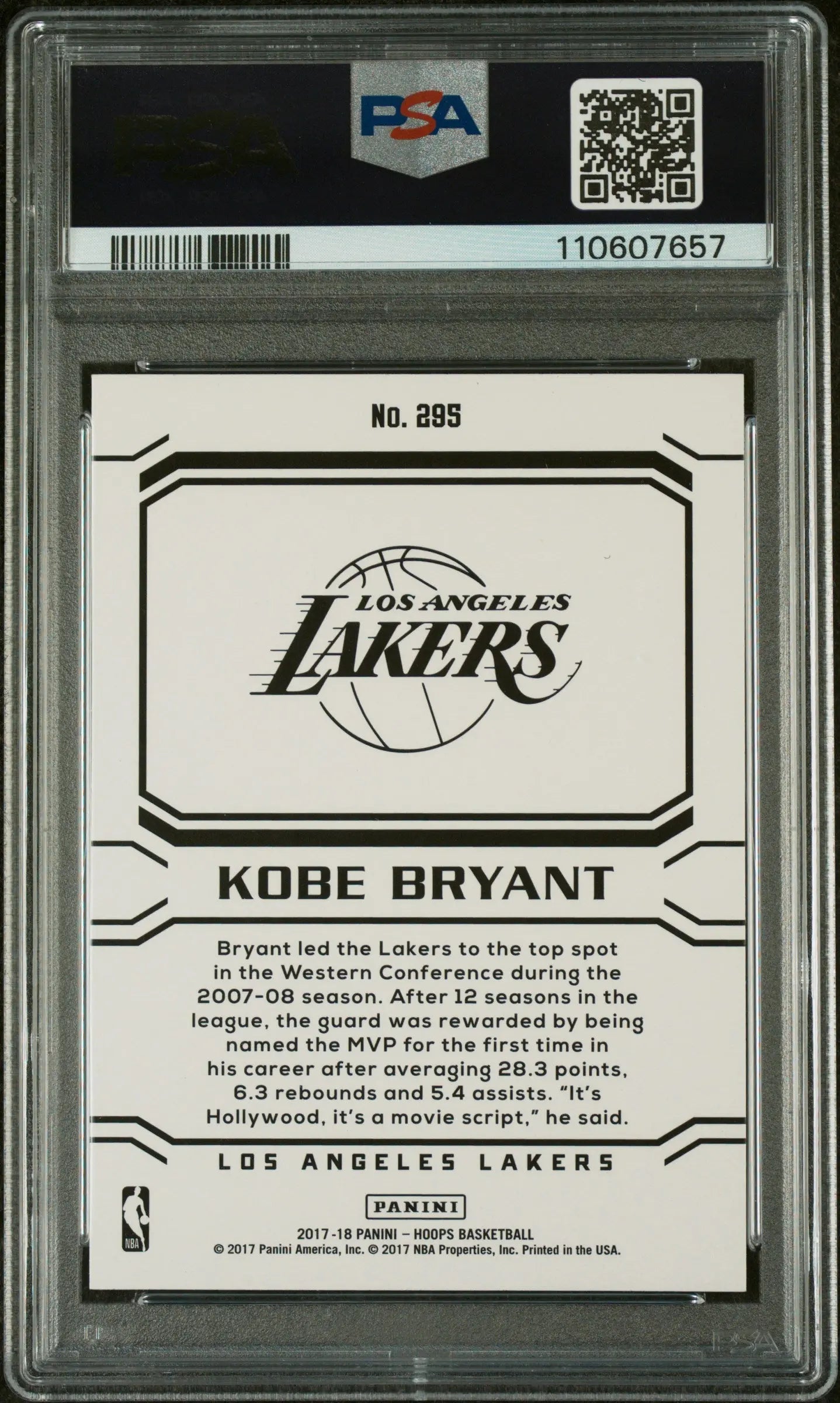 2017 Panini Hoops Kobe Bryant Teal Explosion Basketball Card PSA 9 Mint - Rare Collectible for NBA Fans & Sports Memorabilia Enthusiasts - Perfect for Display, Investment & Gifting