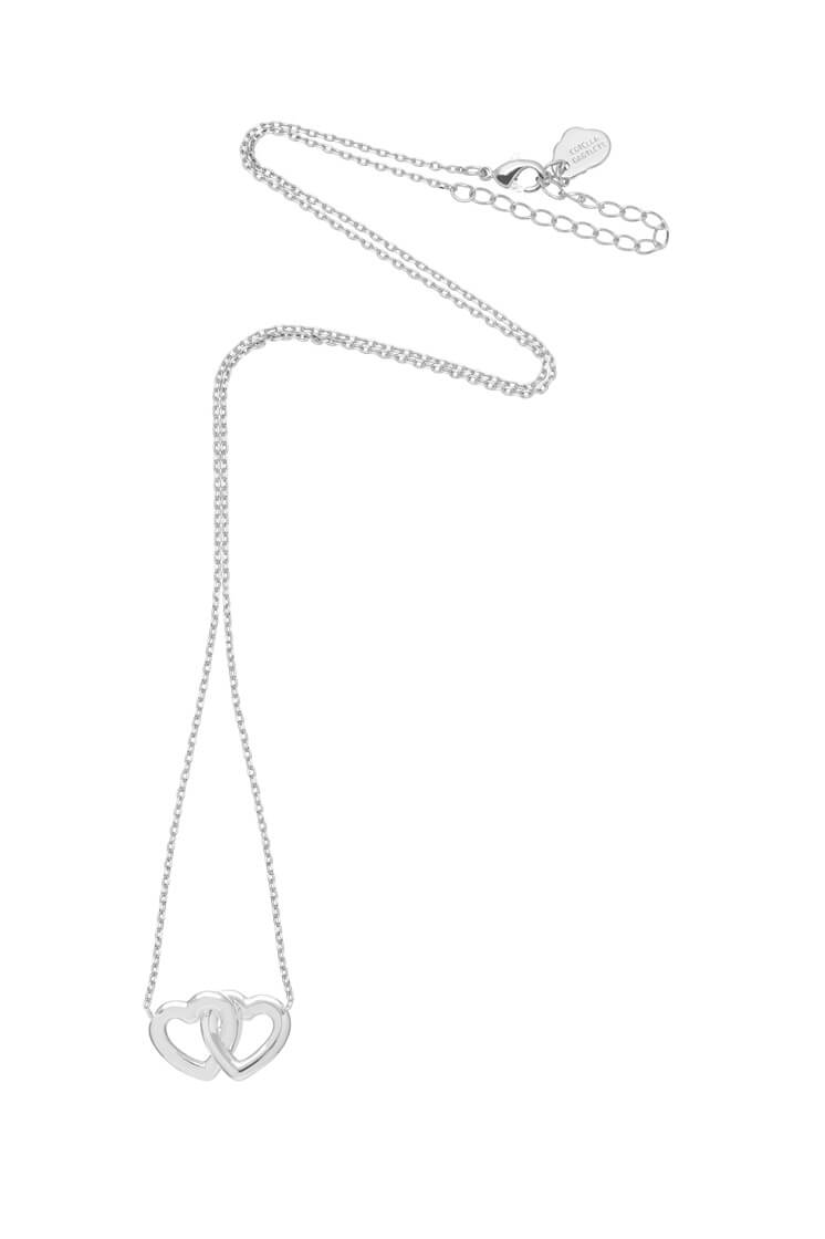Interlinked Hearts Necklace - Sterling Silver Couple Necklace for Women & Men - Romantic Gift for Valentine's Day, Anniversary & Wedding - Perfect for Date Nights & Special Occasions