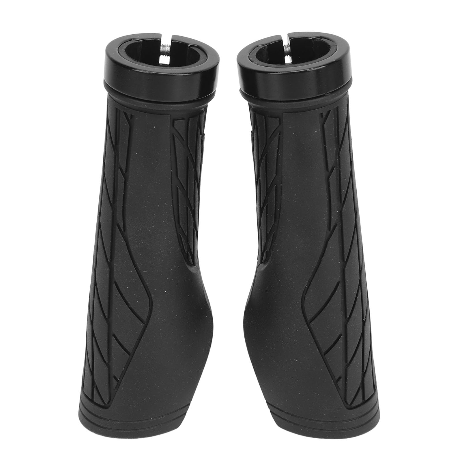 1 Pair Anti-Slip Bike Handlebar Grips - Ergonomic Replacement Grips for Bicycles, Scooters & Mountain Bikes (MTB) - Easy Installation, Durable Black Rubber - Perfect for Commuting, Off-Road Cycling & Urban Riding