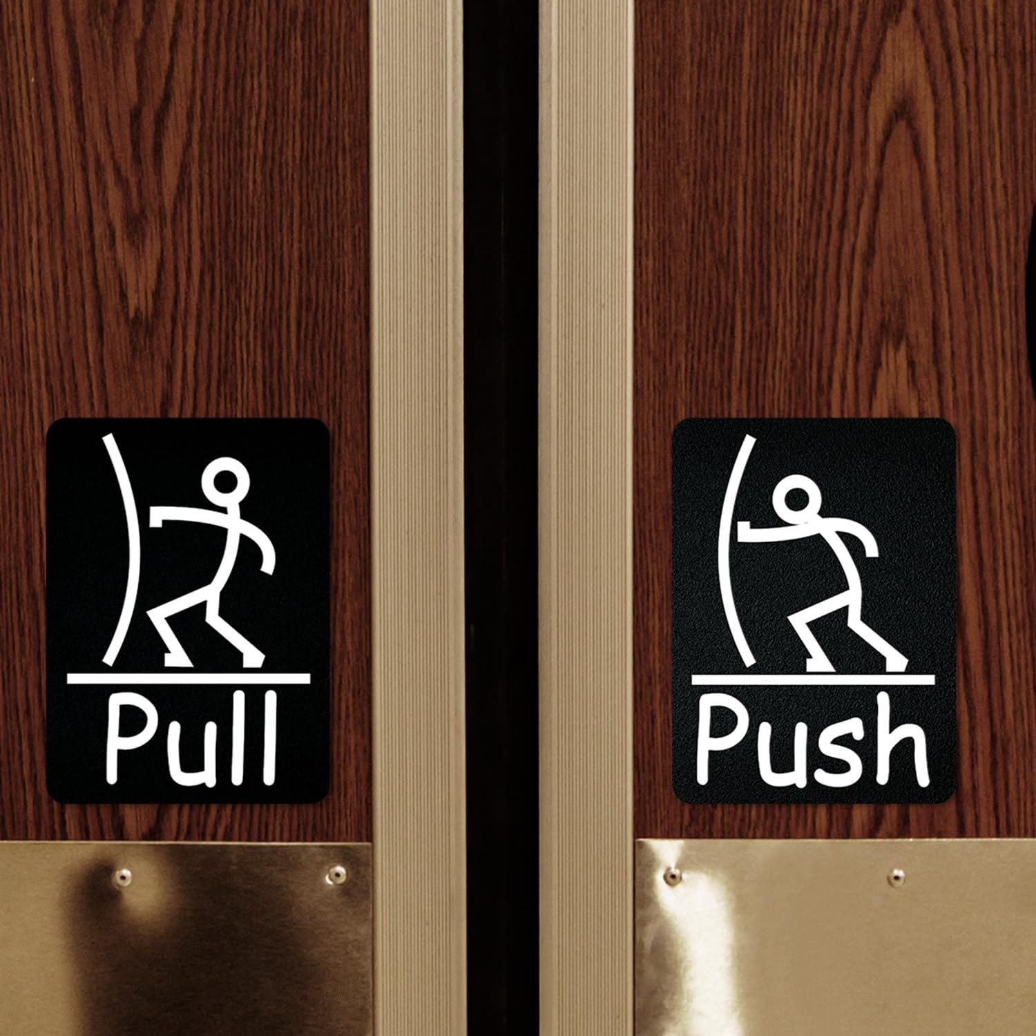 Fun Push Pull Door Sign (Red) - Durable & Decorative for Offices, Restrooms & Homes - Perfect for Clear Directional Signage