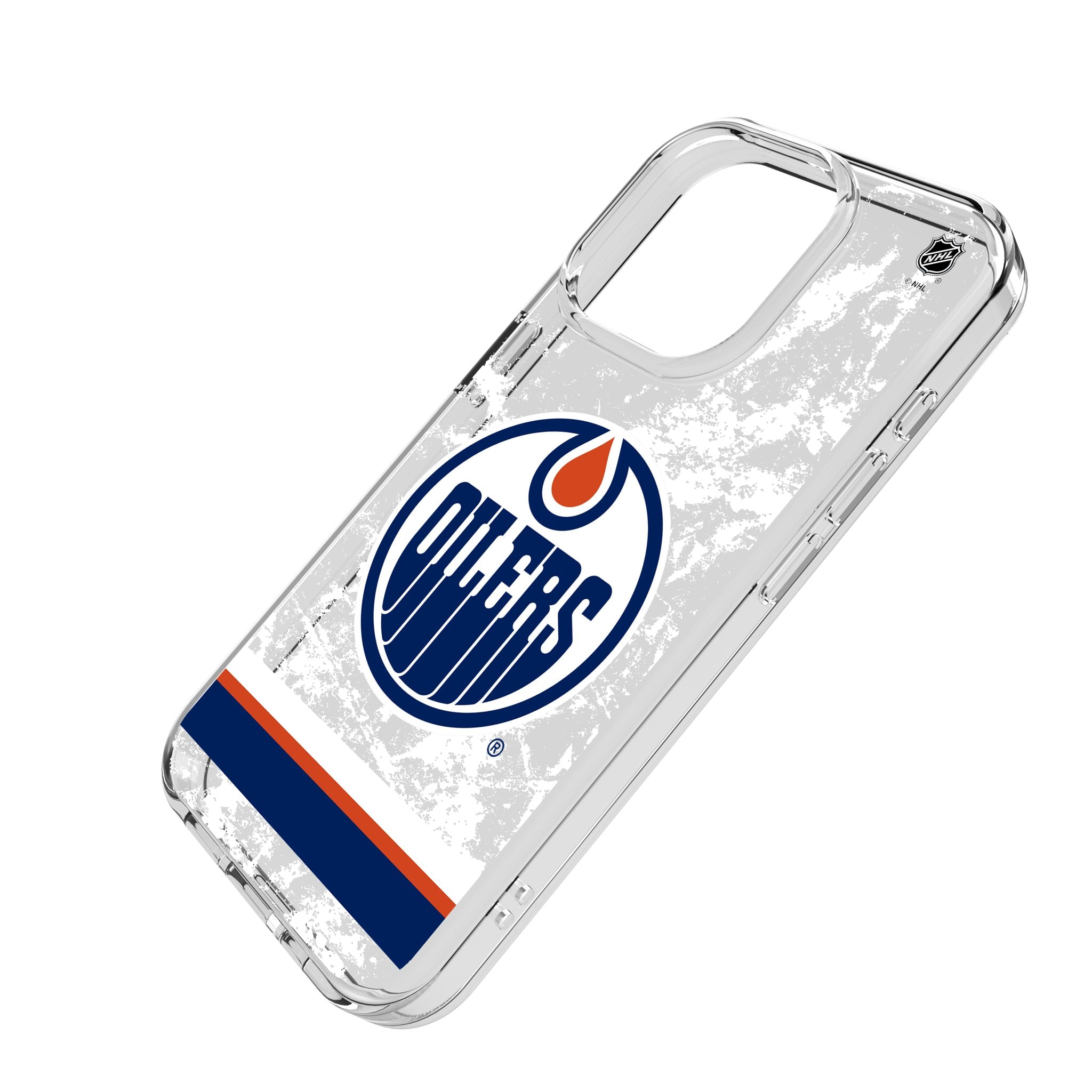 Edmonton Oilers Hockey Team Ice Stripe Clear Protective Phone Case for iPhone 14/13/12/11 Pro Max - Show Your Team Spirit at Games & Daily Use